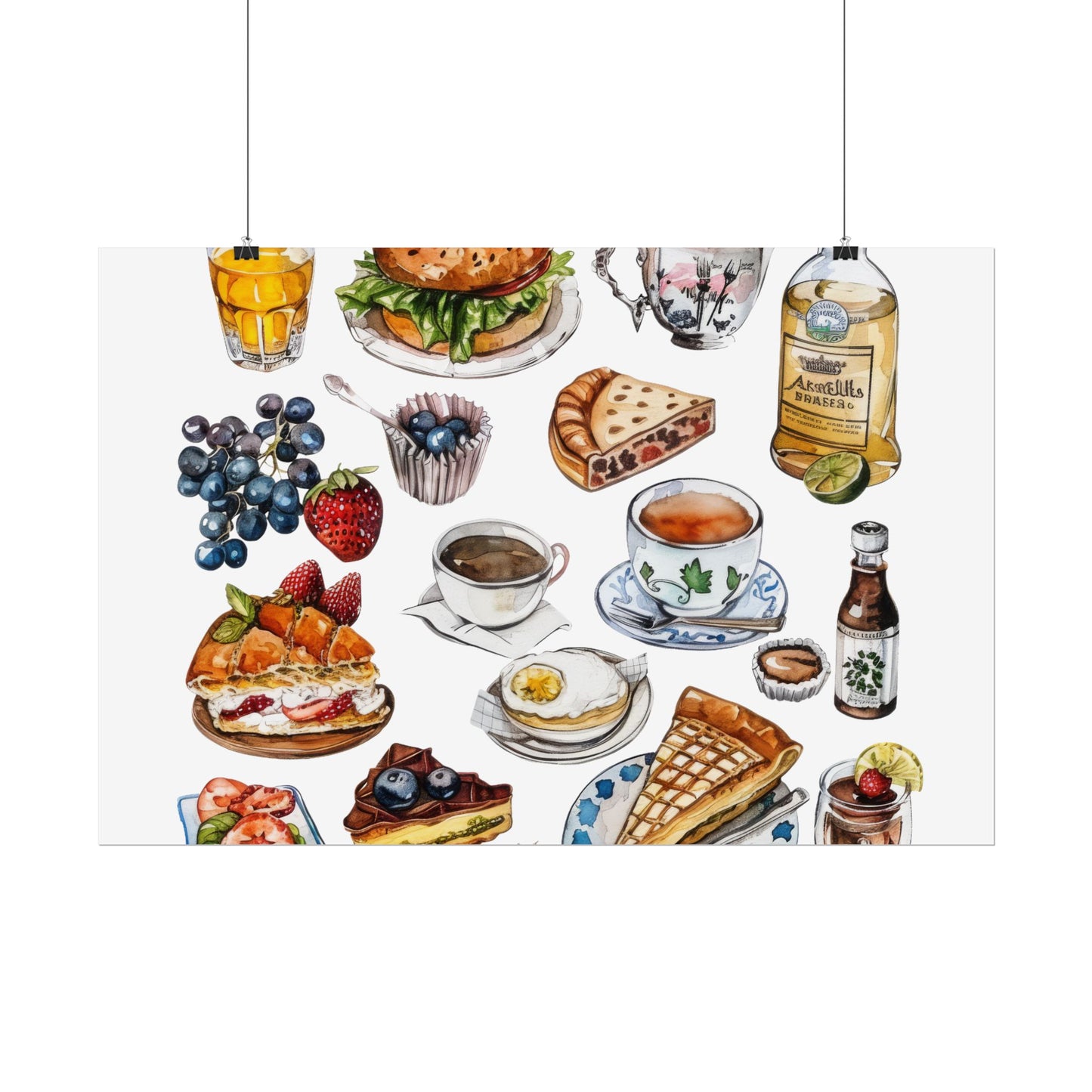 Foodie Wall Art Print, Kitchen Decor, Gourmet Food Poster, Culinary Art for Food Lovers, Cafe Aesthetic Home Decor