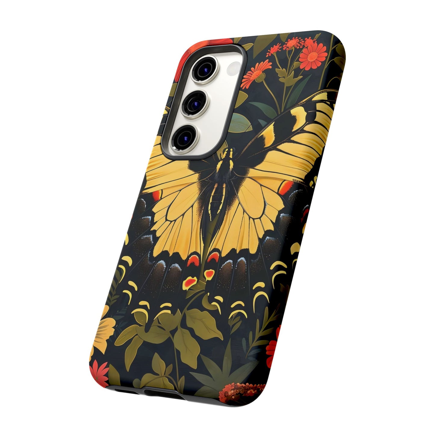 Butterfly Floral Phone Case, Tough Cases with Vibrant Design, Protective Cover for Nature Lovers, Gift for Her