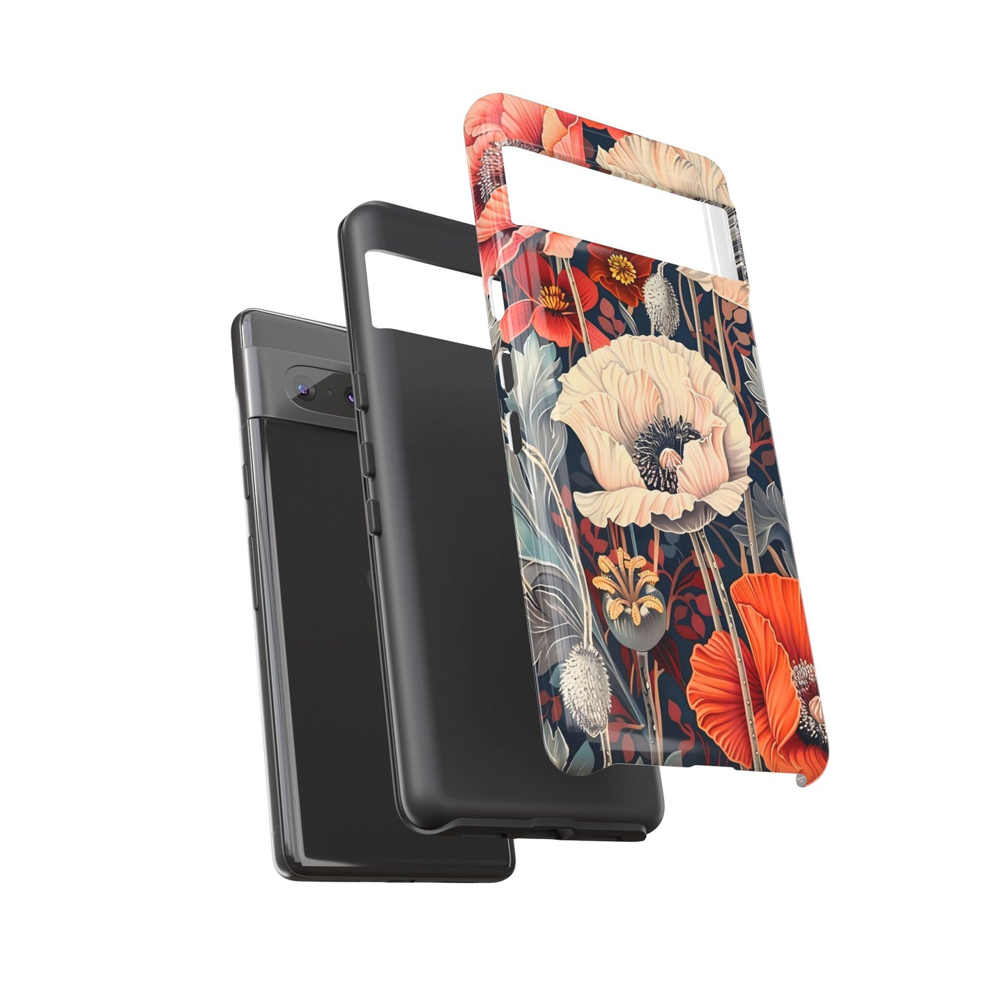 Floral iPhone Case, Tough Phone Cover, Artistic Protection, Flower Design, Unique Gift for Her, Phone Accessory, Trendy Tech