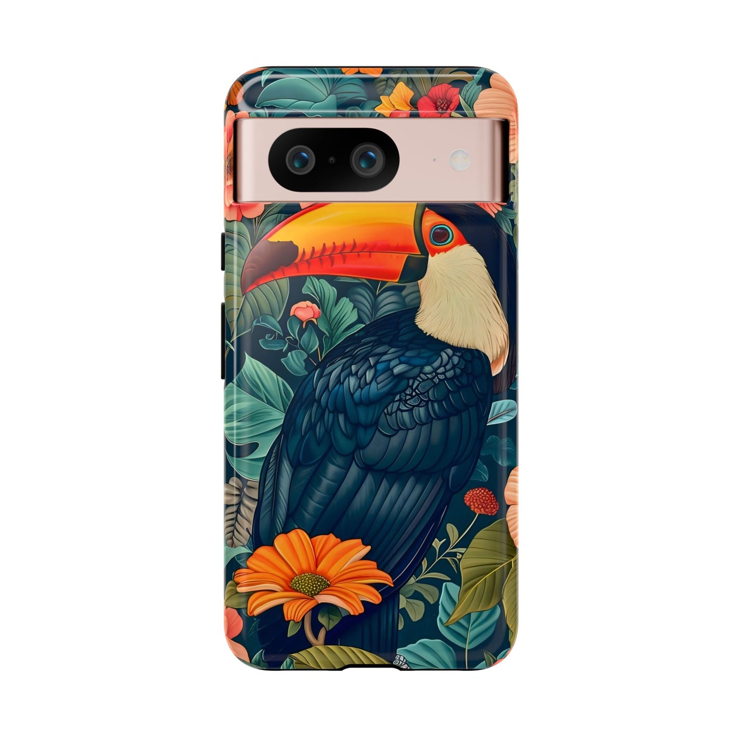 Tropical Toucan Phone Case - Cute Animal Design, Nature Lover Gift, Floral Pattern, Bird Lover Accessory, Summer Vibes