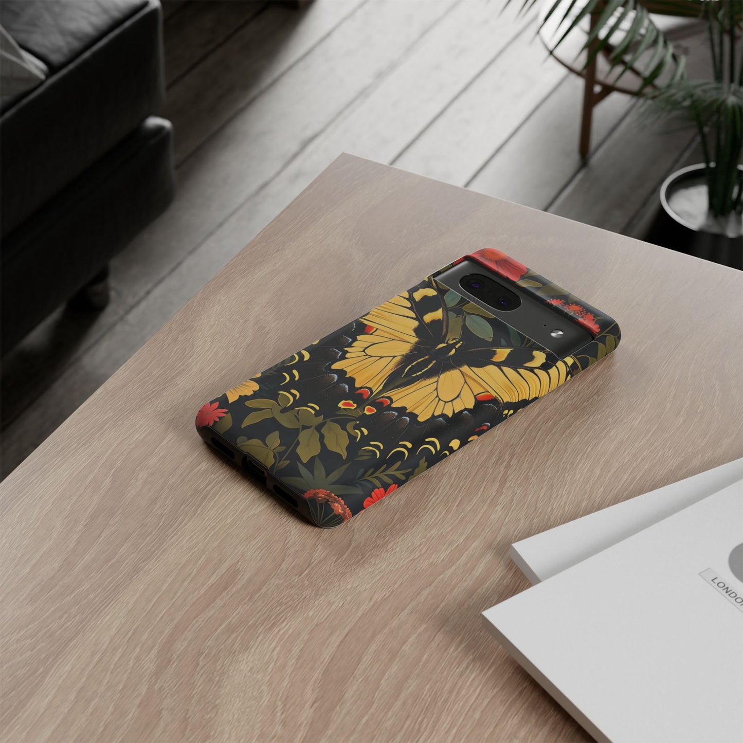 Butterfly Floral Phone Case, Tough Cases with Vibrant Design, Protective Cover for Nature Lovers, Gift for Her