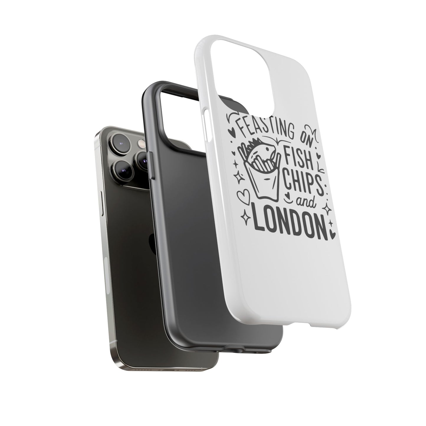 London Fish & Chips Phone Case | Fun Gift for Foodies, Travel Lovers, London Souvenir, Unique Accessories, Personalization Option