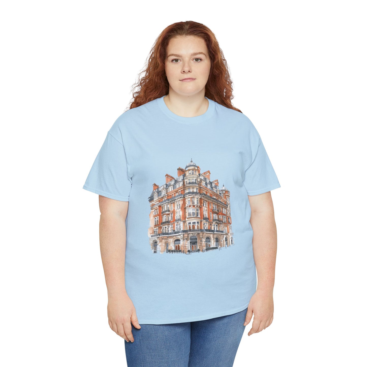 Unisex Heavy Cotton Tee - Classic British Architecture - Elegant Historic Building