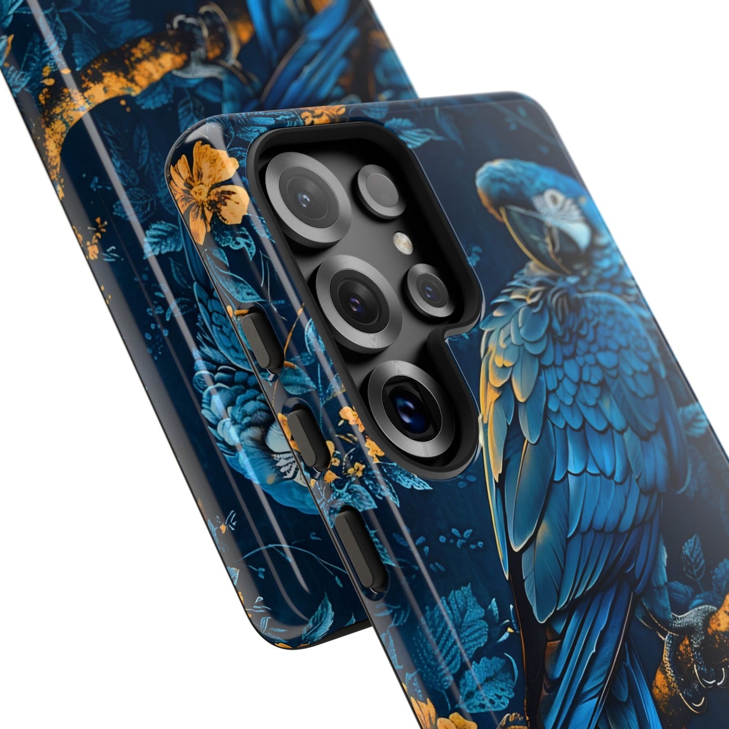 Tough Cases - Vibrant Blue Parrot Phone Case, Tropical Bird Phone Cover, Nature Lover Gift, Eco-Friendly Accessories, Unique Wildlife Decor
