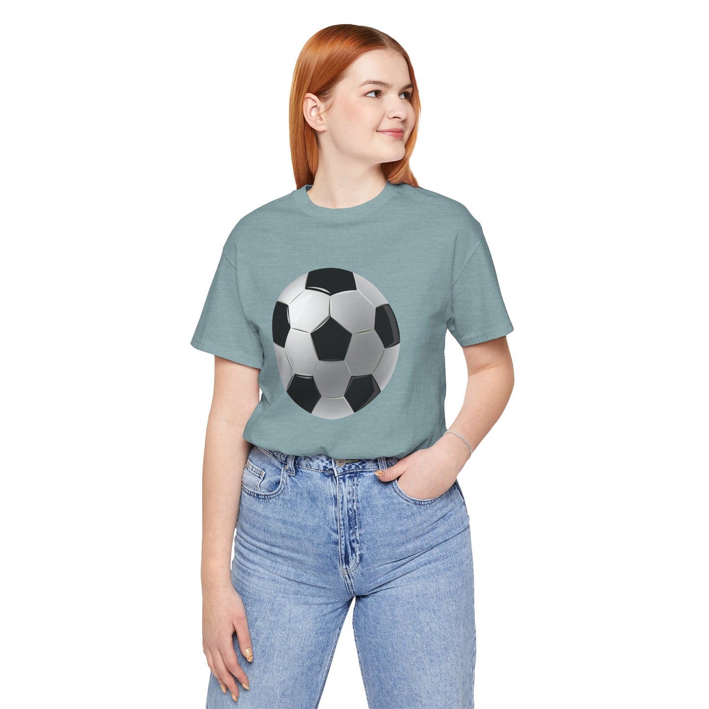 Unisex Jersey Short Sleeve Tee - Dynamic Football Design - Sports Passion and Energy