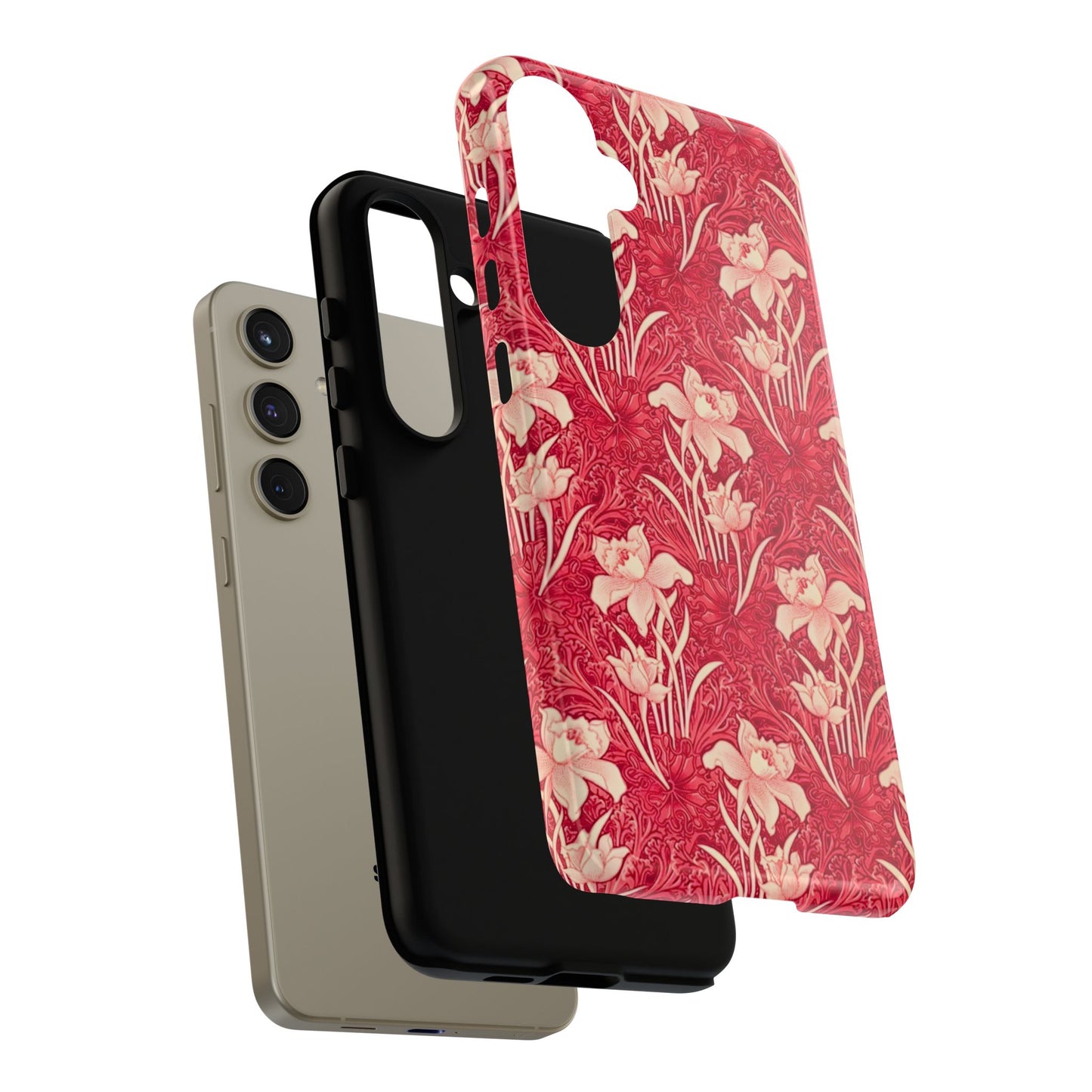 Floral Tough Phone Case - Durable, Stylish Accessory, Perfect Gift for Her, Floral Pattern, Customizable, Ideal for Daily Use