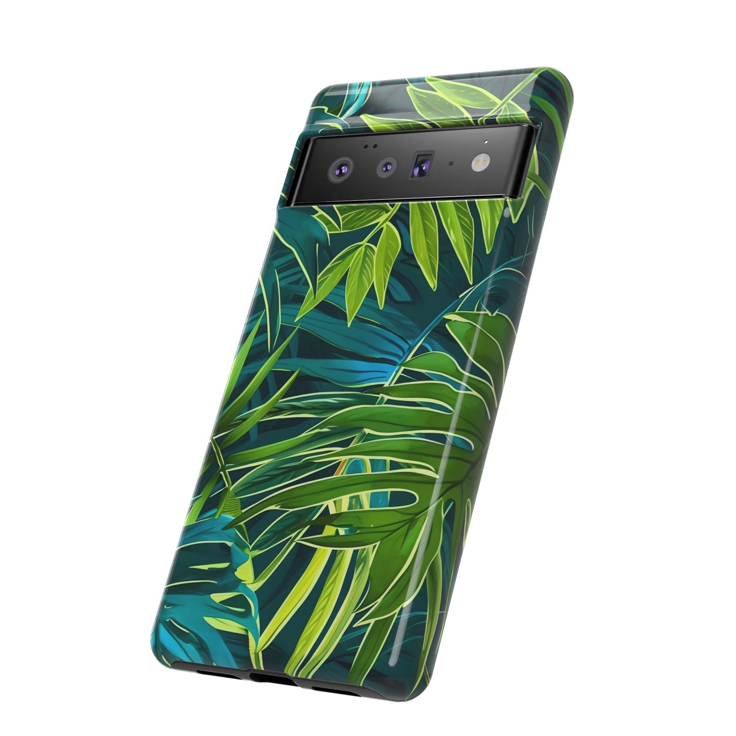 Tropical Phone Case - Durable Green Leaf Design, Eco-Friendly Gift, Trendy Accessory, Nature Lover's Case, Summer Vibes
