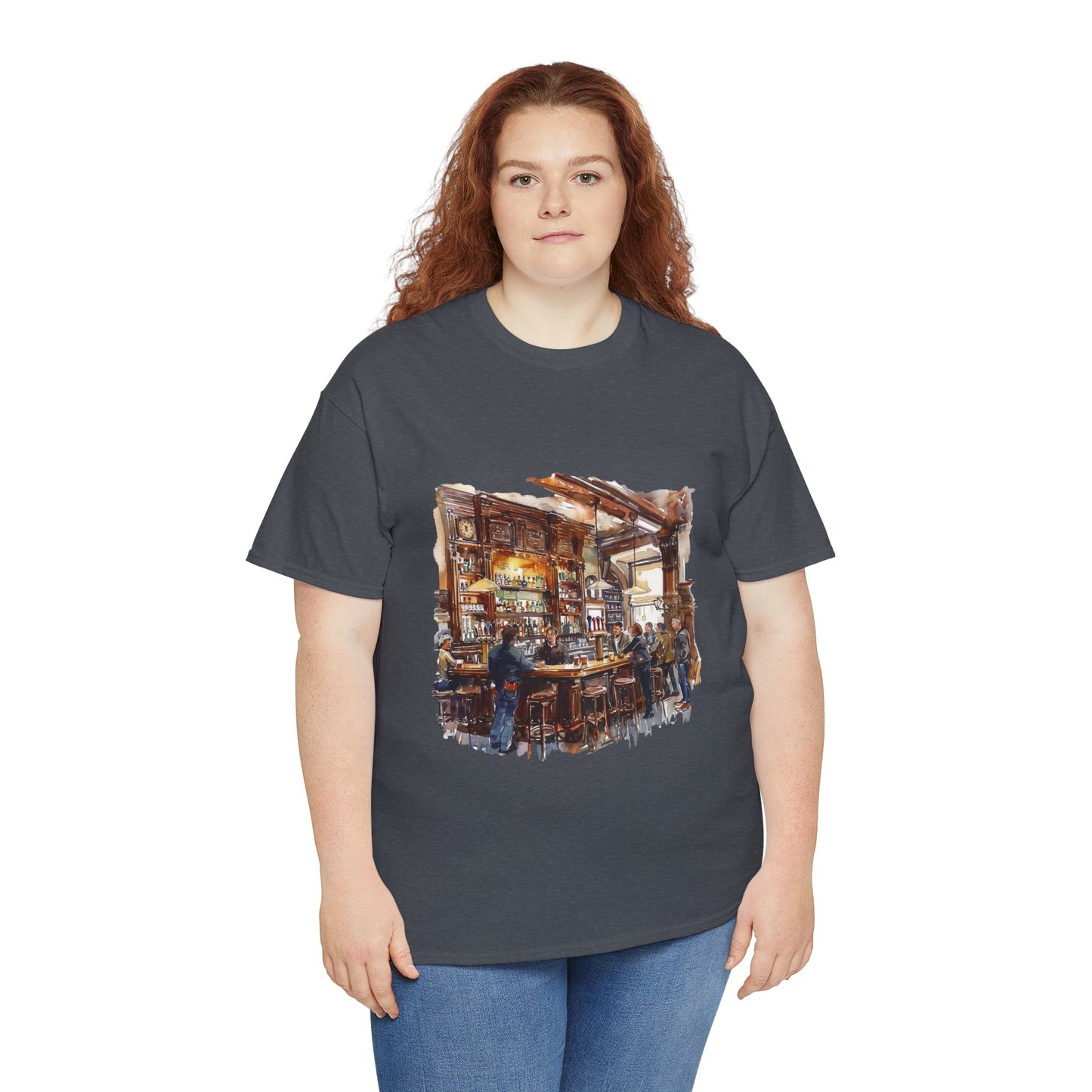 Unisex Heavy Cotton Tee - Cheers to Tradition - The Classic British Pub