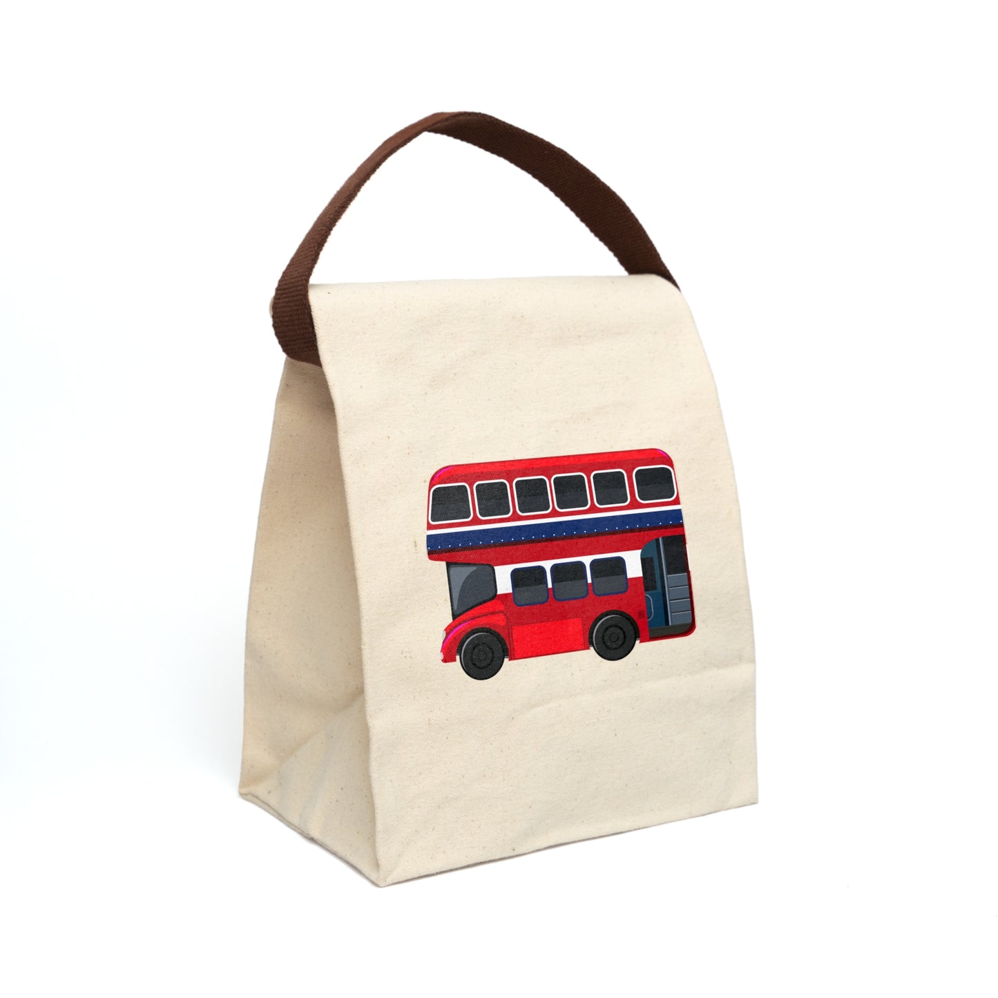 Red double-decker bus Canvas Lunch Bag With Strap
