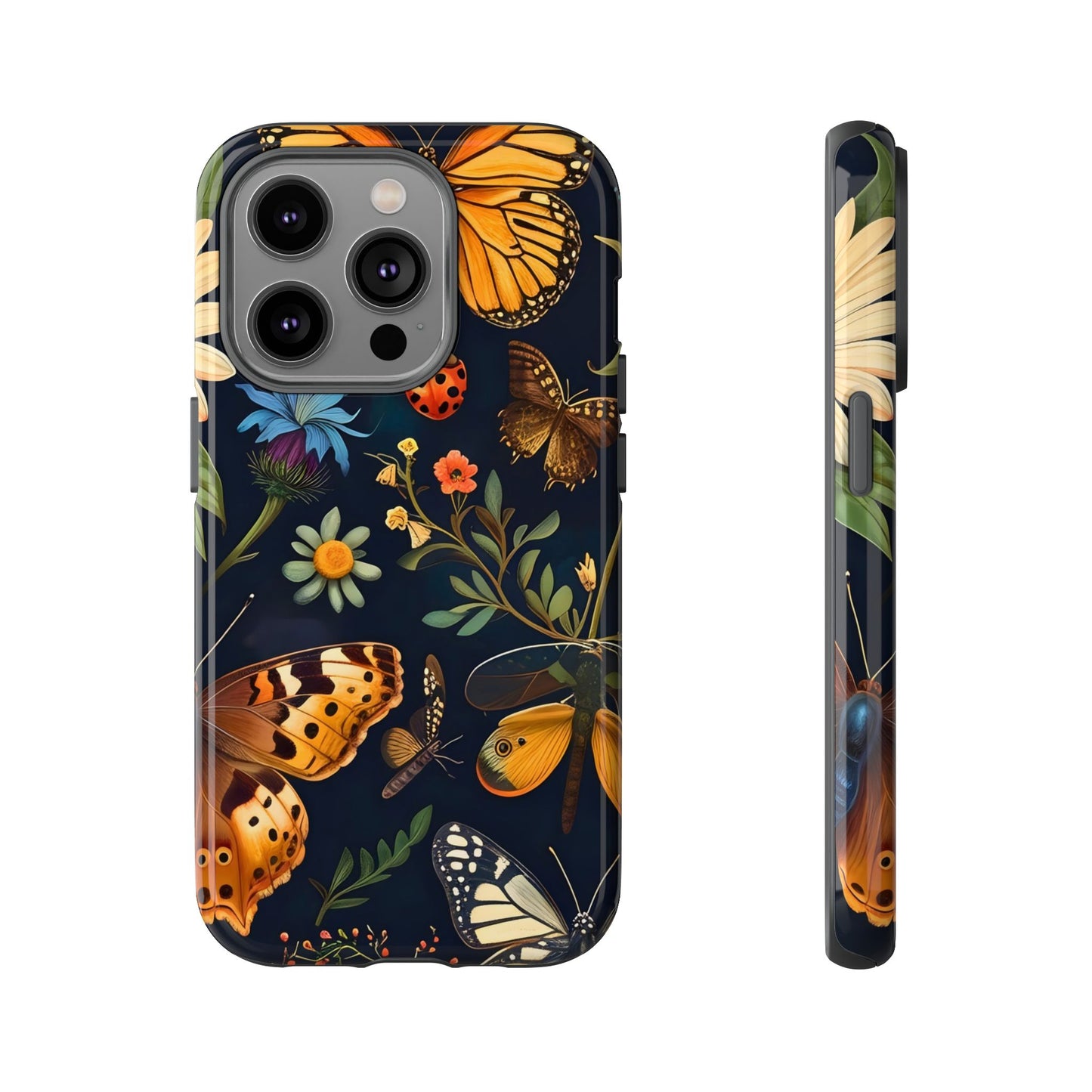 Nature-Inspired Phone Case | Floral Butterfly Design, Tough Phone Cover, Gift for Nature Lovers, Cute Butterfly Case, Home Decor