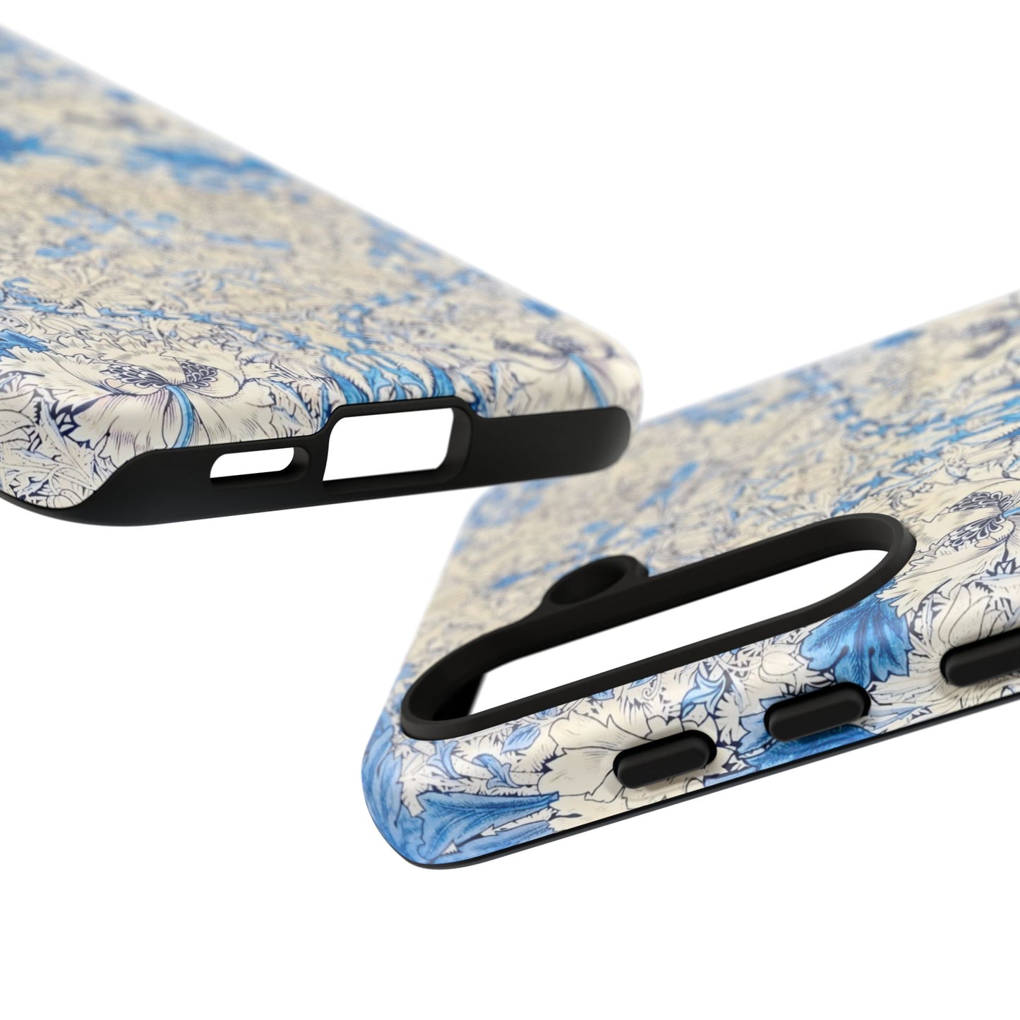 Elegant Floral Phone Case, Tough iPhone Cover, Stylish Mobile Protector, Blue Patterned Case, Unique Gift for Her