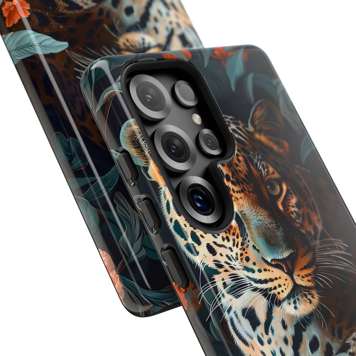 Wildlife Phone Case with Leopard Design | Tough Cases, Animal Prints, Floral Phone Cover, Gift for Nature Lovers, Unique Phone Accessories