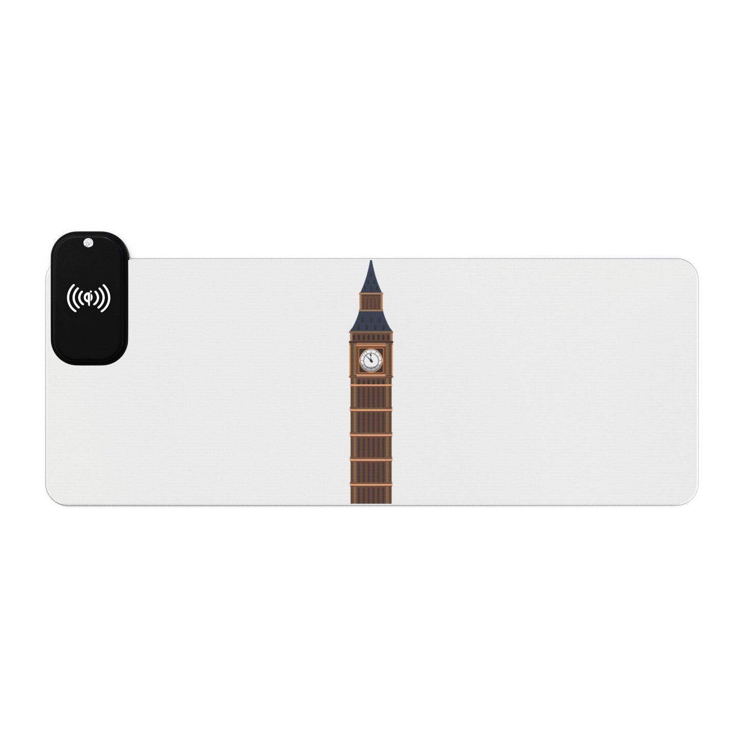 Big Ben Minimal Art - LED Gaming Mouse Pad with Wireless Charging, Perfect for Gamers, Office Decor, Great Gift for Tech Lovers, Unique Desk Accessories