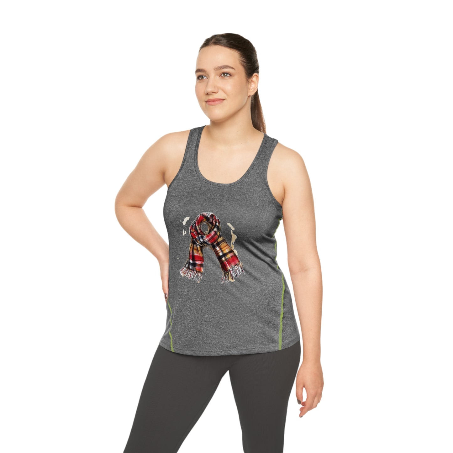 Women's Racerback Sports Top - Perfect for Fall Workouts - Classy British Plaid Scarf