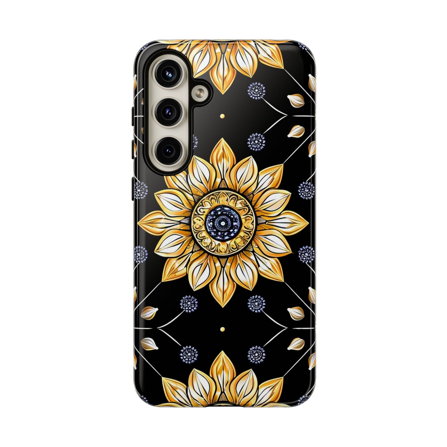 Floral Phone Case with Mandala Design, Tough Cases for iPhone & Samsung, Boho Style, Gift for Her, Unique Accessories