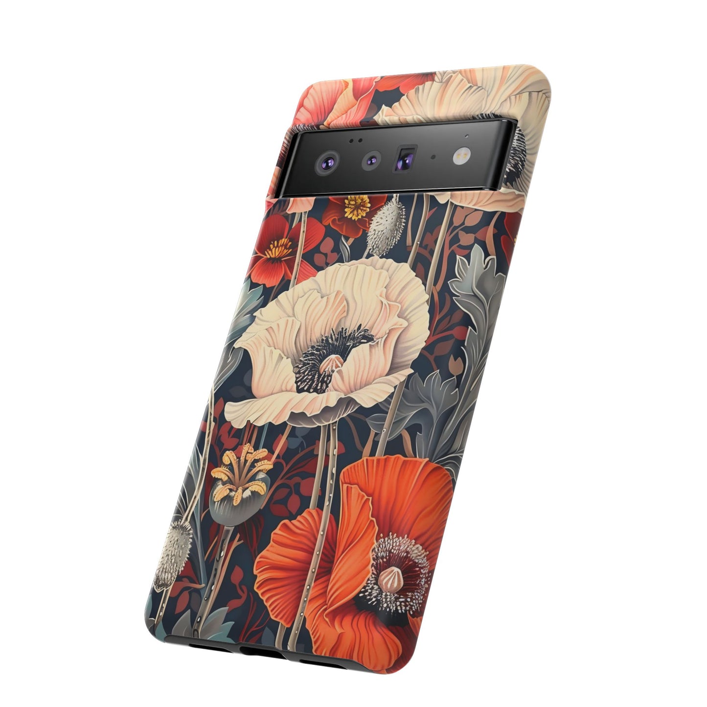 Floral iPhone Case, Tough Phone Cover, Artistic Protection, Flower Design, Unique Gift for Her, Phone Accessory, Trendy Tech