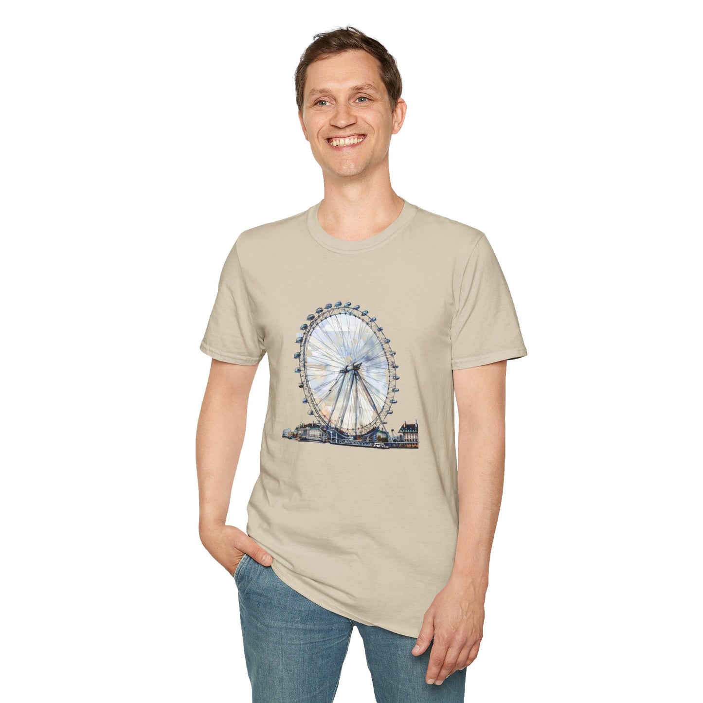 Unisex Softstyle T-Shirt - The Famous London Eye Observation Wheel