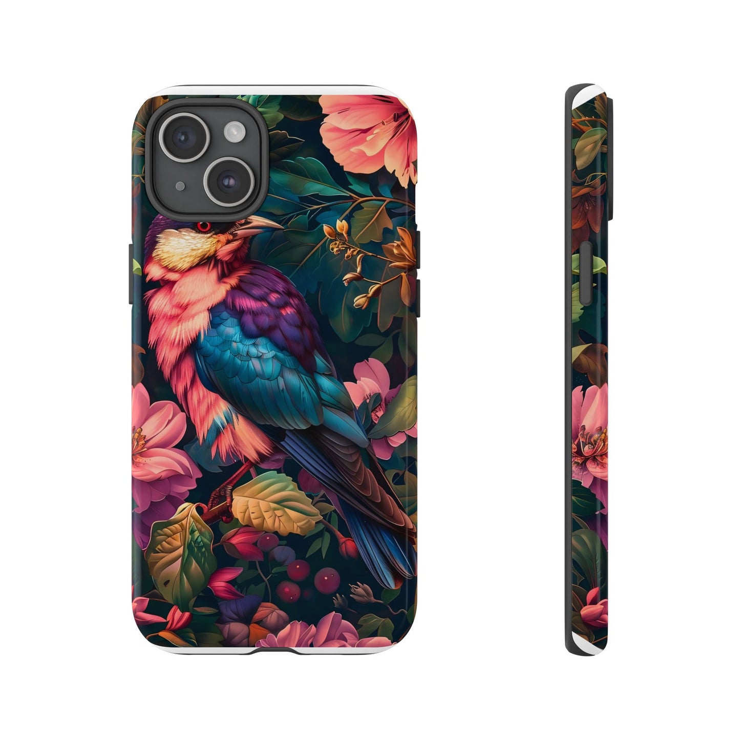Tough Cases: Vibrant Tropical Bird Phone Case, Floral Smartphone Cover, Nature Lover Gift, Boho Phone Accessory, Cute Bird Case