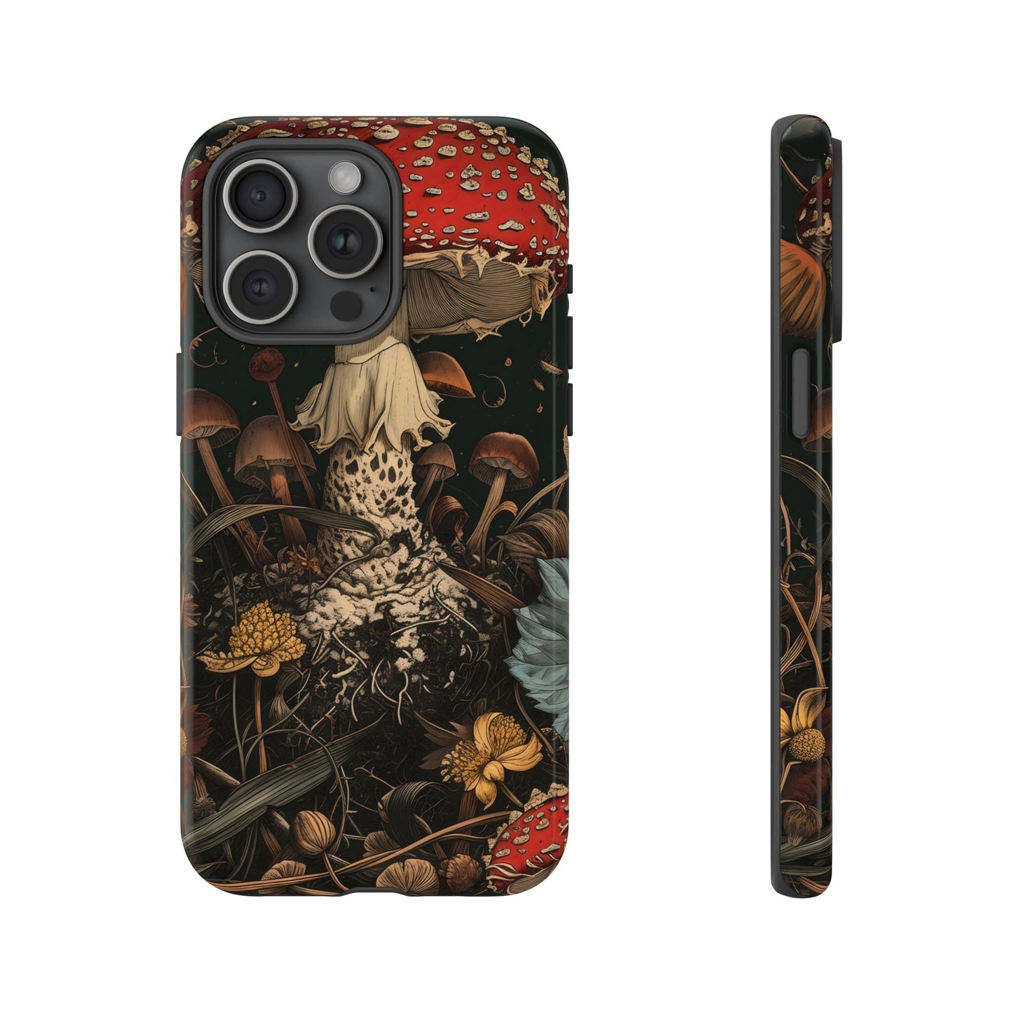 Mushroom Phone Case, Tough iPhone Cover, Nature Lover Gift, Unique Cell Phone Accessory, Fungi Art Design, Eco-Friendly Protection