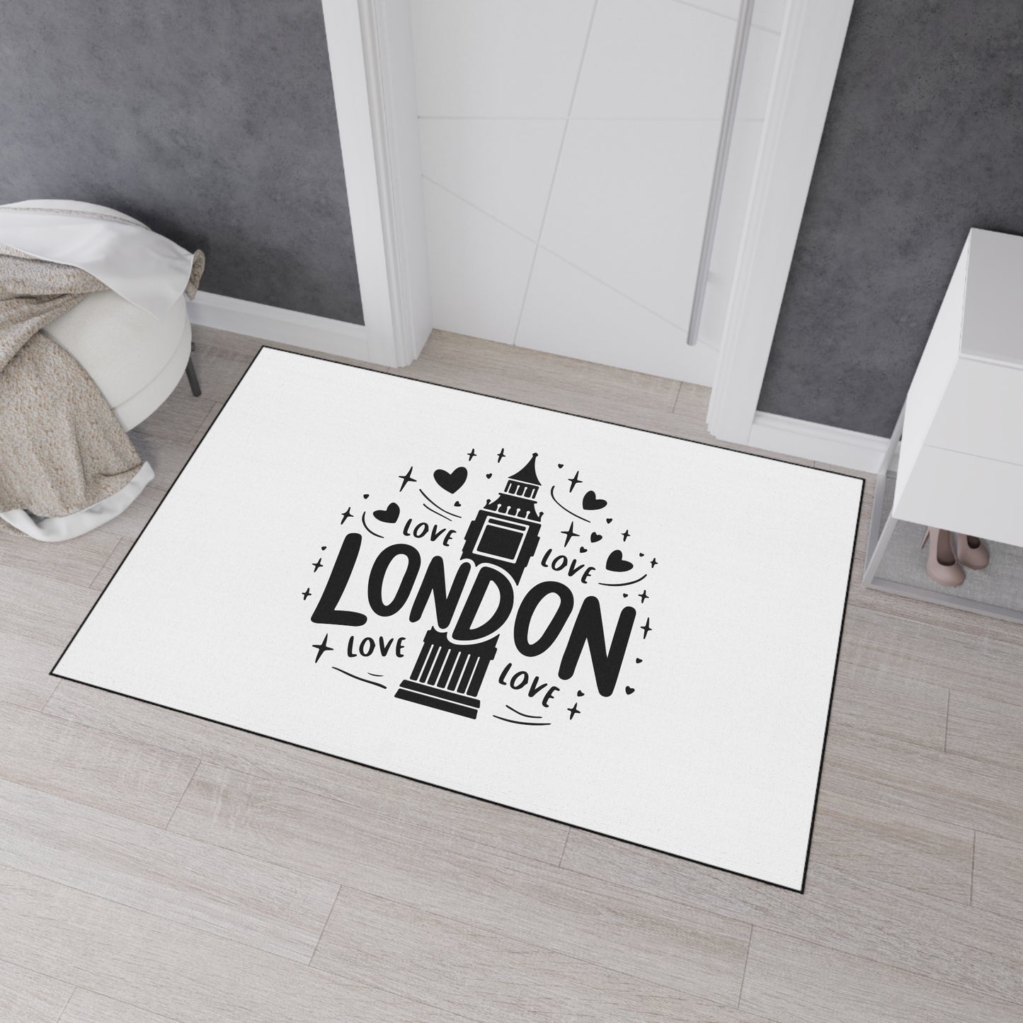 London Love Heavy Duty Floor Mat | Home Decor, Entryway Rug, Gift for Travelers, Living Room Accessory, Fun Doormat