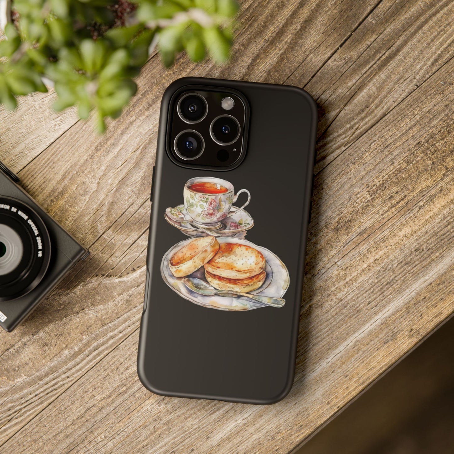 Tea Time Phone Case with Cookies Design, Cute Phone Cover, Gift for Tea Lovers, Kitchen Decor, Whimsical Style