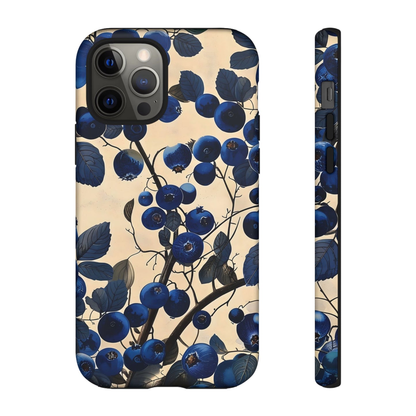 Blue Berry Tough Phone Case, Floral Phone Cover, Stylish Protective Case, Unique Gift for Her, Phone Accessories