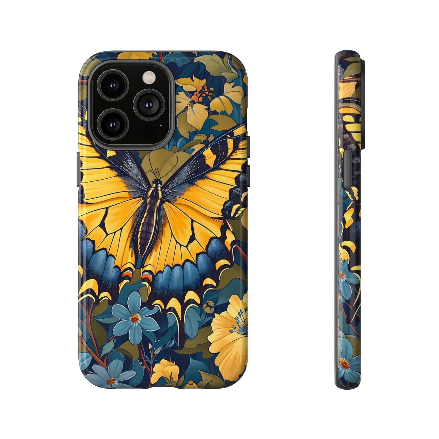 Colorful Butterfly Phone Case, Floral Design, Tough Cases, Protective Cover, Gifts for Nature Lovers, Birthday Present