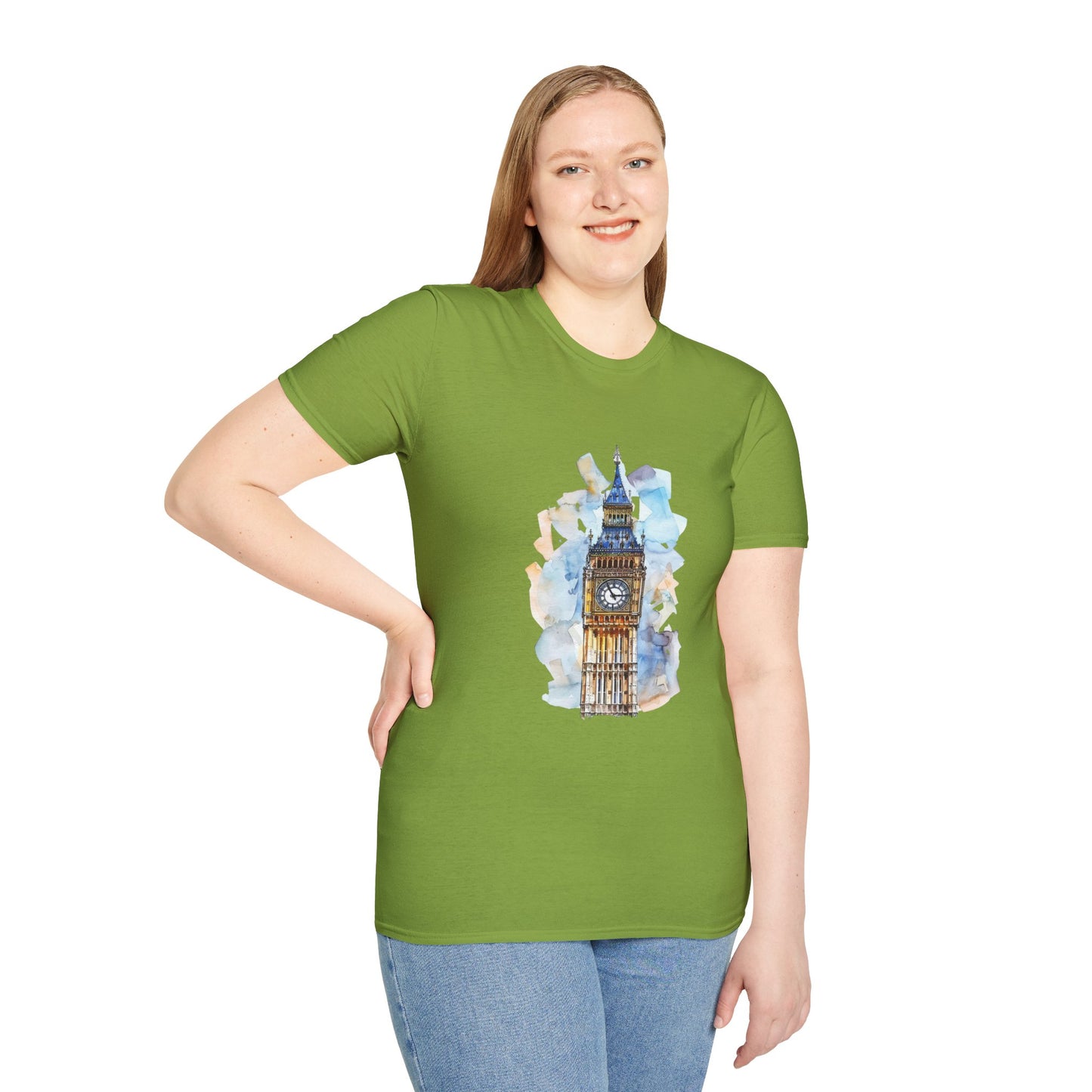 Unisex Softstyle T-Shirt - Towering Time - Big Ben and British Heritage