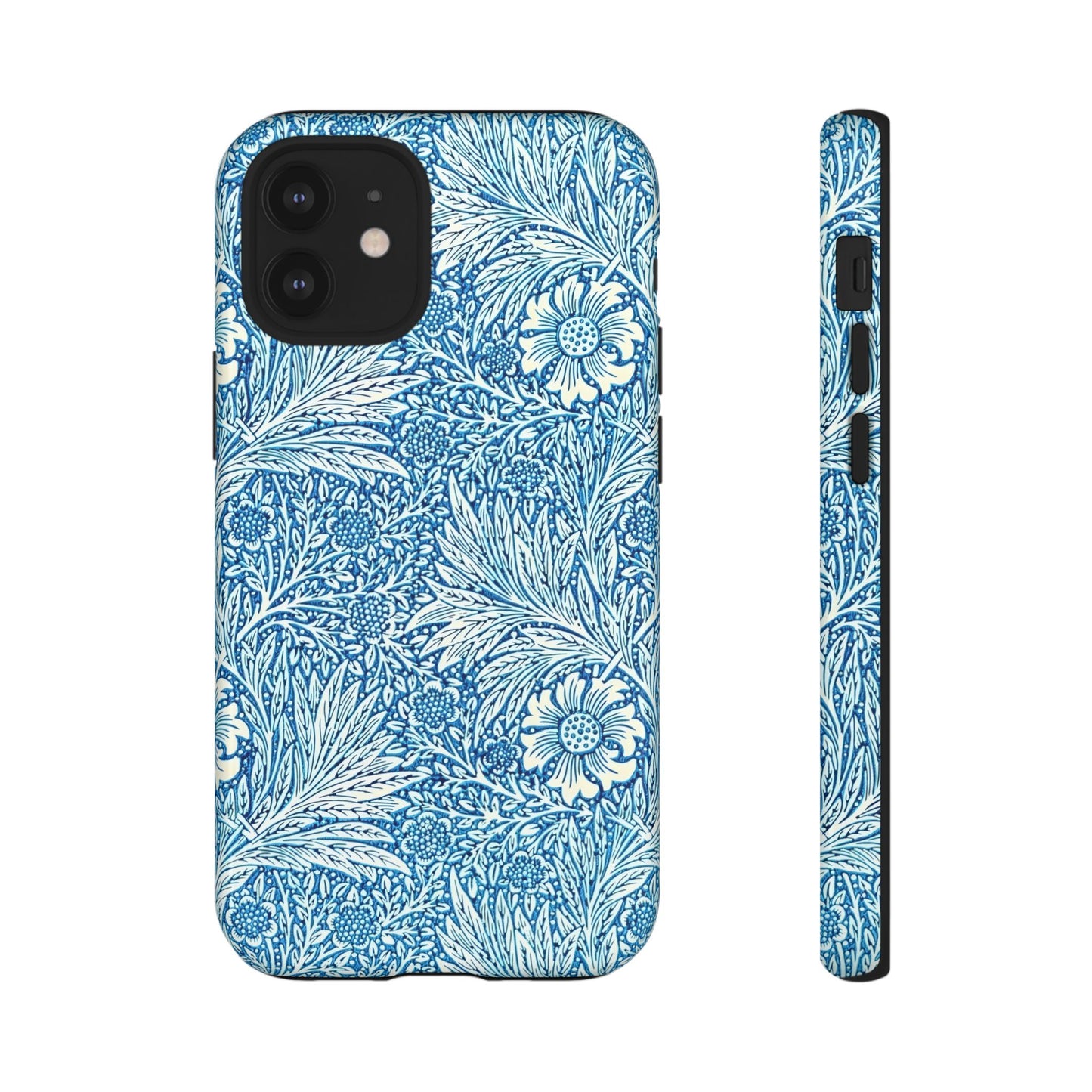 Stylish Phone Case, Tough Floral Phone Cover, Fashionable Tech Accessory, Gift for Her, Blue Flower Design