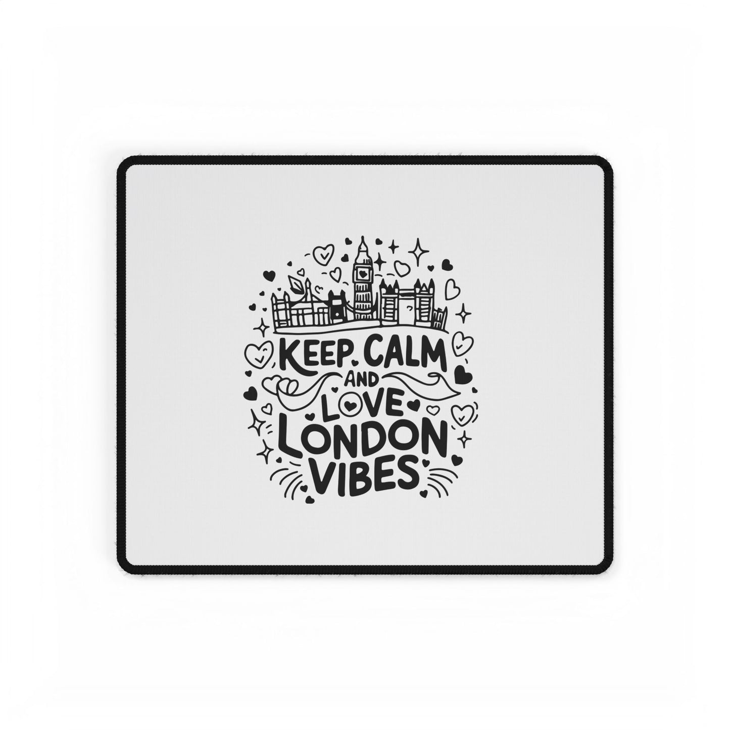 Keep Calm Love London Desk Mat, Workspace Decor, Office Accessory, Gift for Home Office, Desk Organizer, Student Essentials