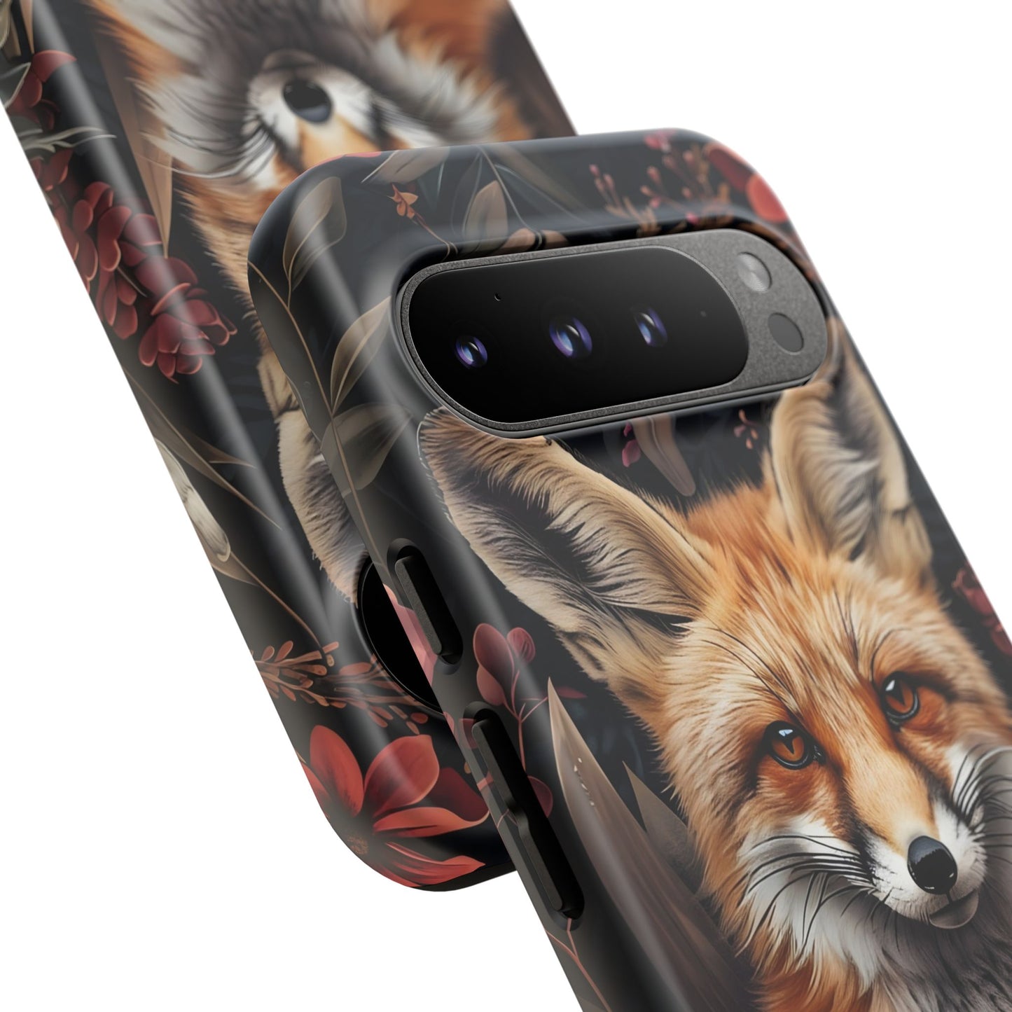 Fox Floral Phone Case, Tough Cases for Animal Lovers, Nature Themed Gift, Cute Phone Cover, Wild Fox Protector