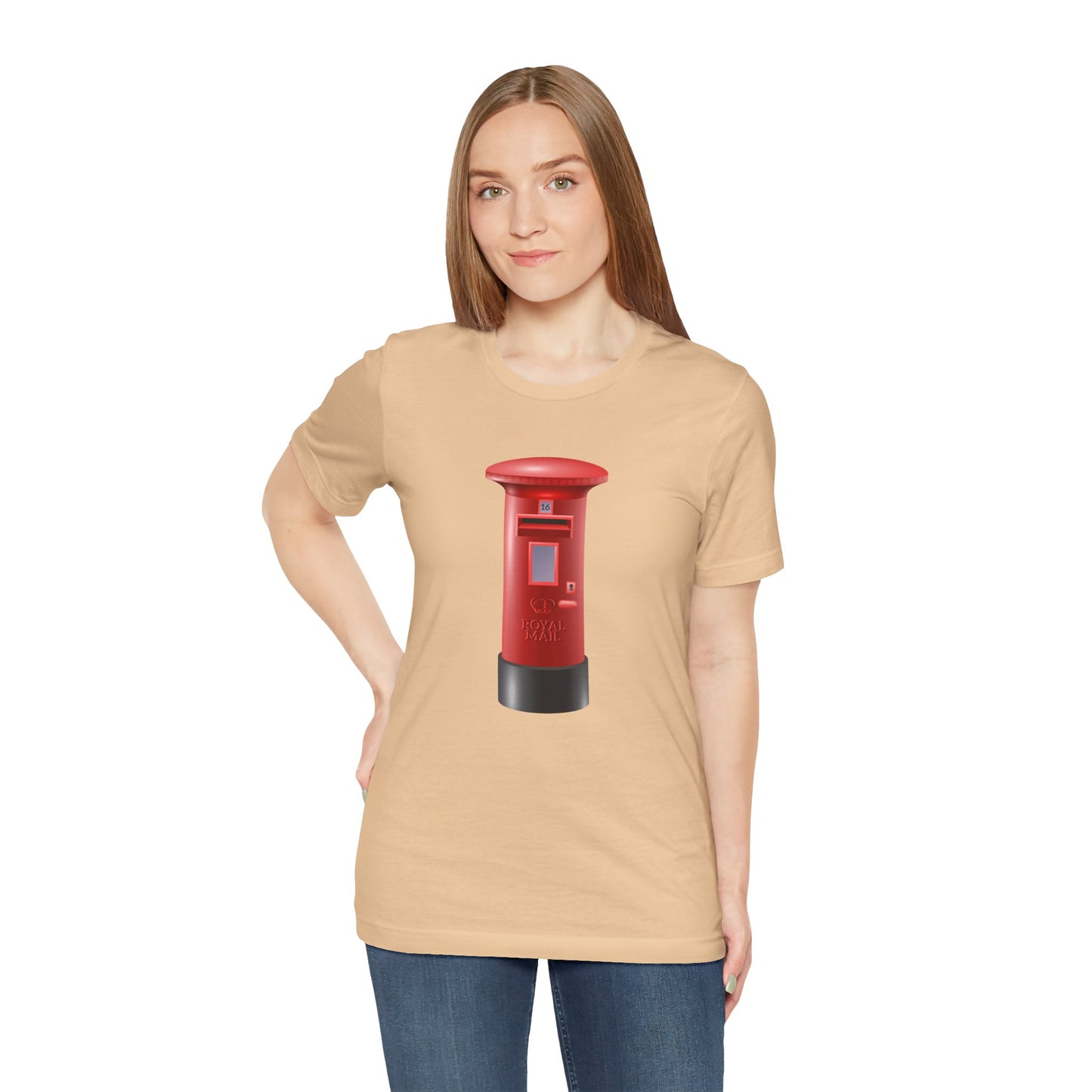 Unisex Jersey Short Sleeve Tee - Classic UK Royal Mailbox Design - British Postbox Icon