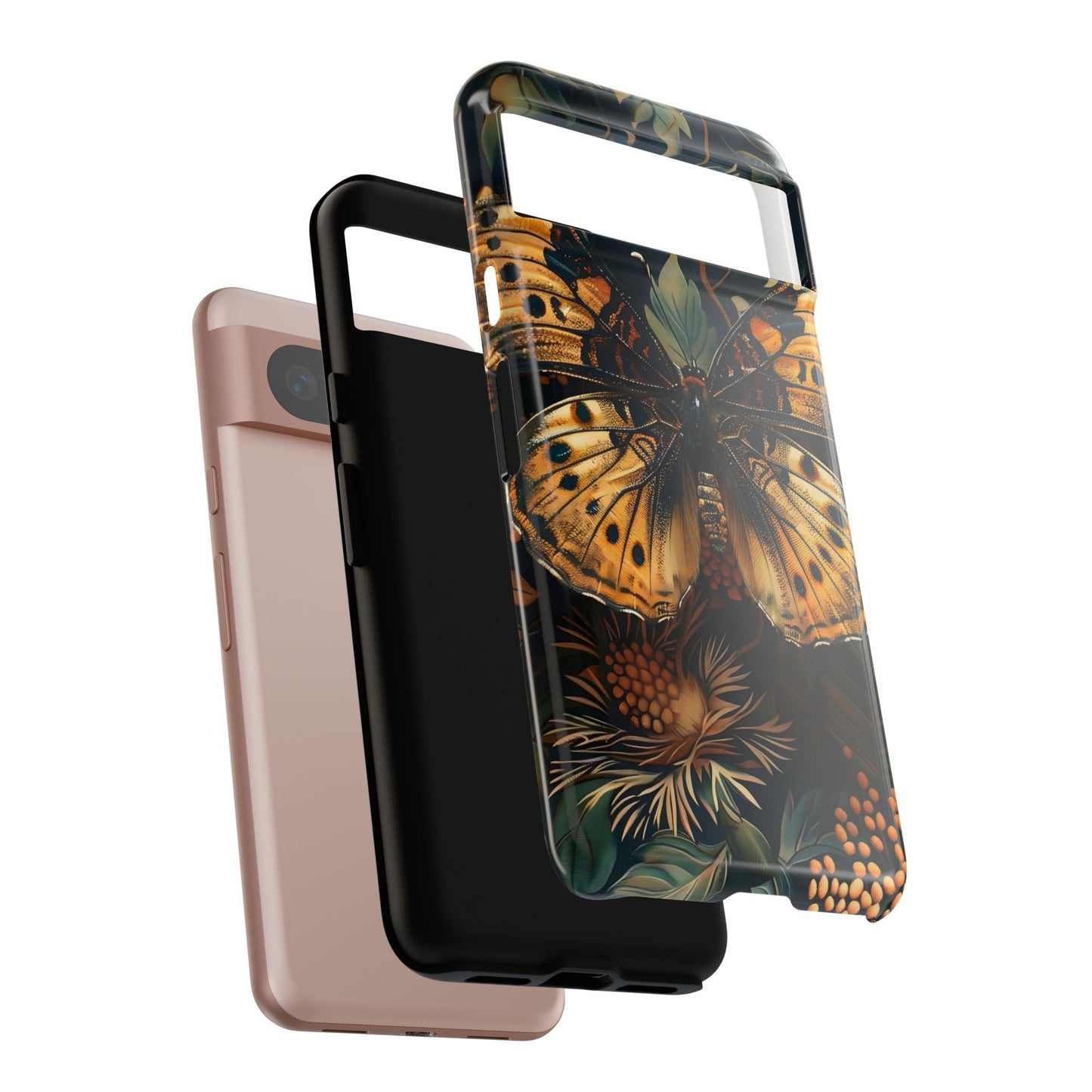Butterfly Floral Phone Case, Tough Cases, Protective Cover, Unique Gift, Nature Lover, Art Print, Spring Decor