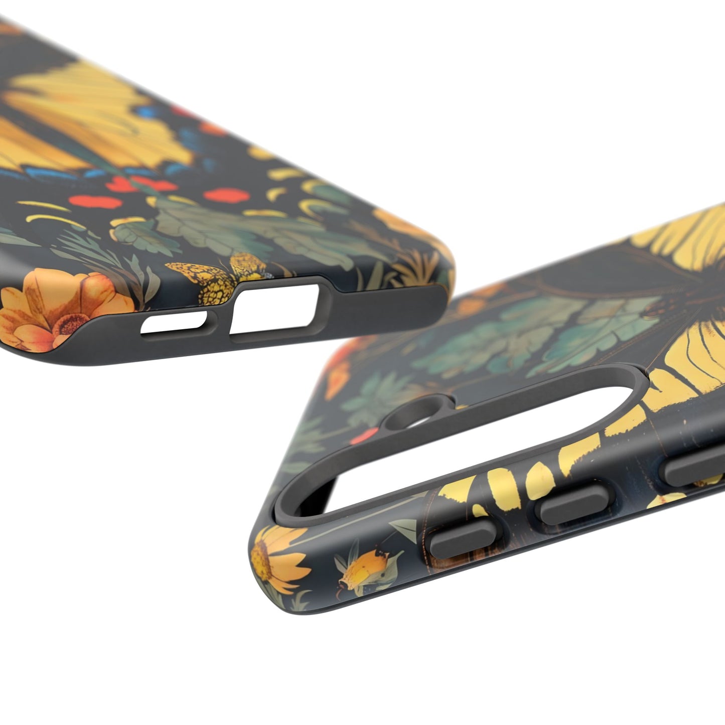 Butterfly Floral Phone Case, Art-inspire Tough Case, Gift for Nature Lovers, Butterfly Pattern Cover, Eco-Friendly Mobile Accessory
