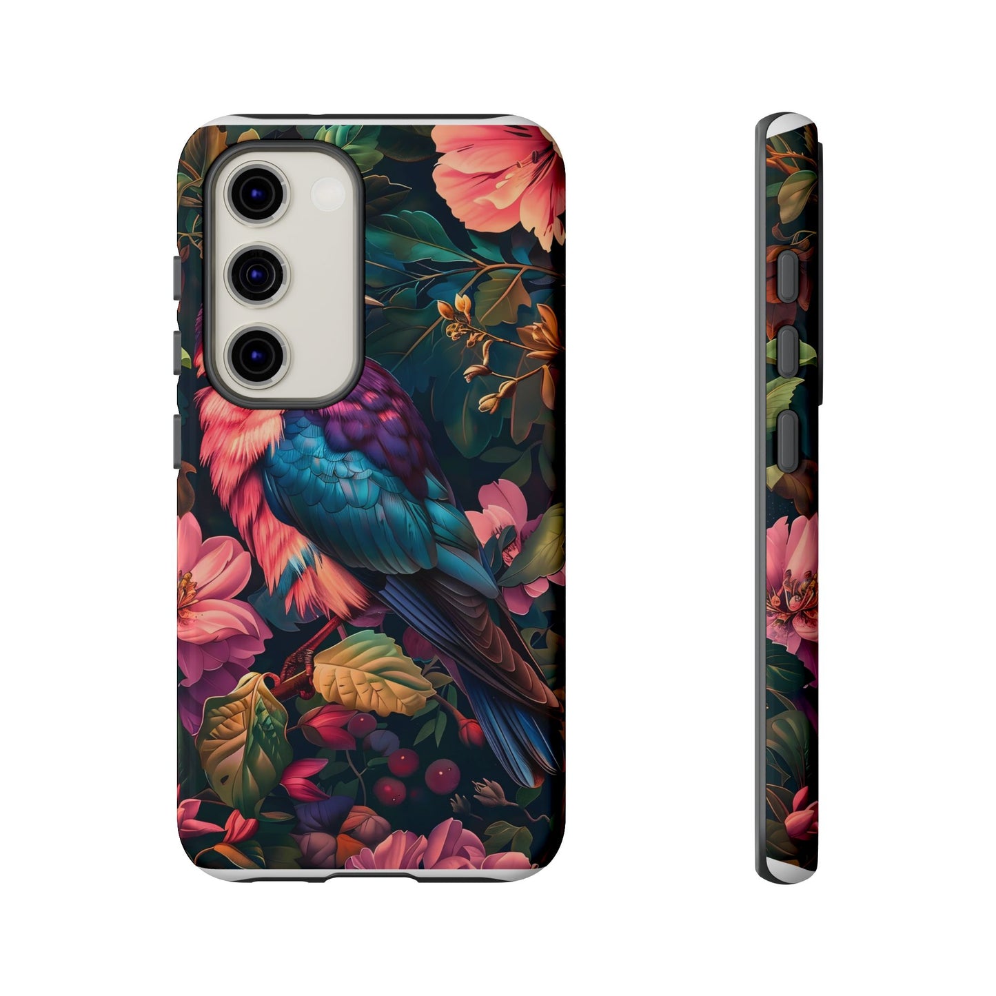 Tough Cases: Vibrant Tropical Bird Phone Case, Floral Smartphone Cover, Nature Lover Gift, Boho Phone Accessory, Cute Bird Case