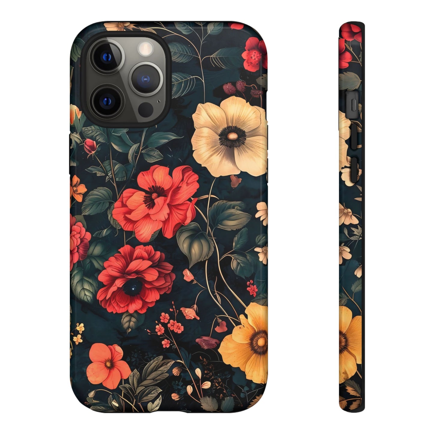Floral Phone Case, Tough Cases, Flower Motif, Protective Cover, Gift for Her, Floral Design, Spring Accessory