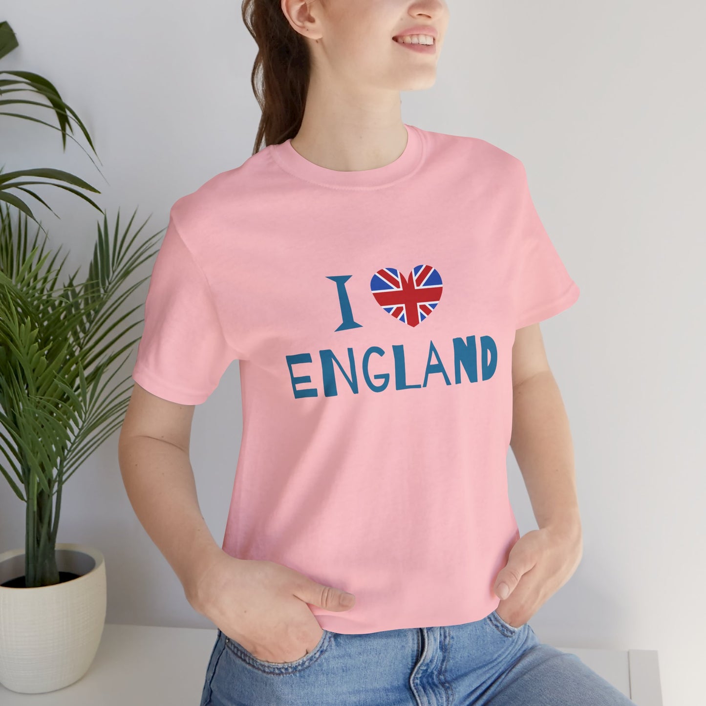 Unisex Jersey Short Sleeve Tee - I Love England - Union Jack Heart Design