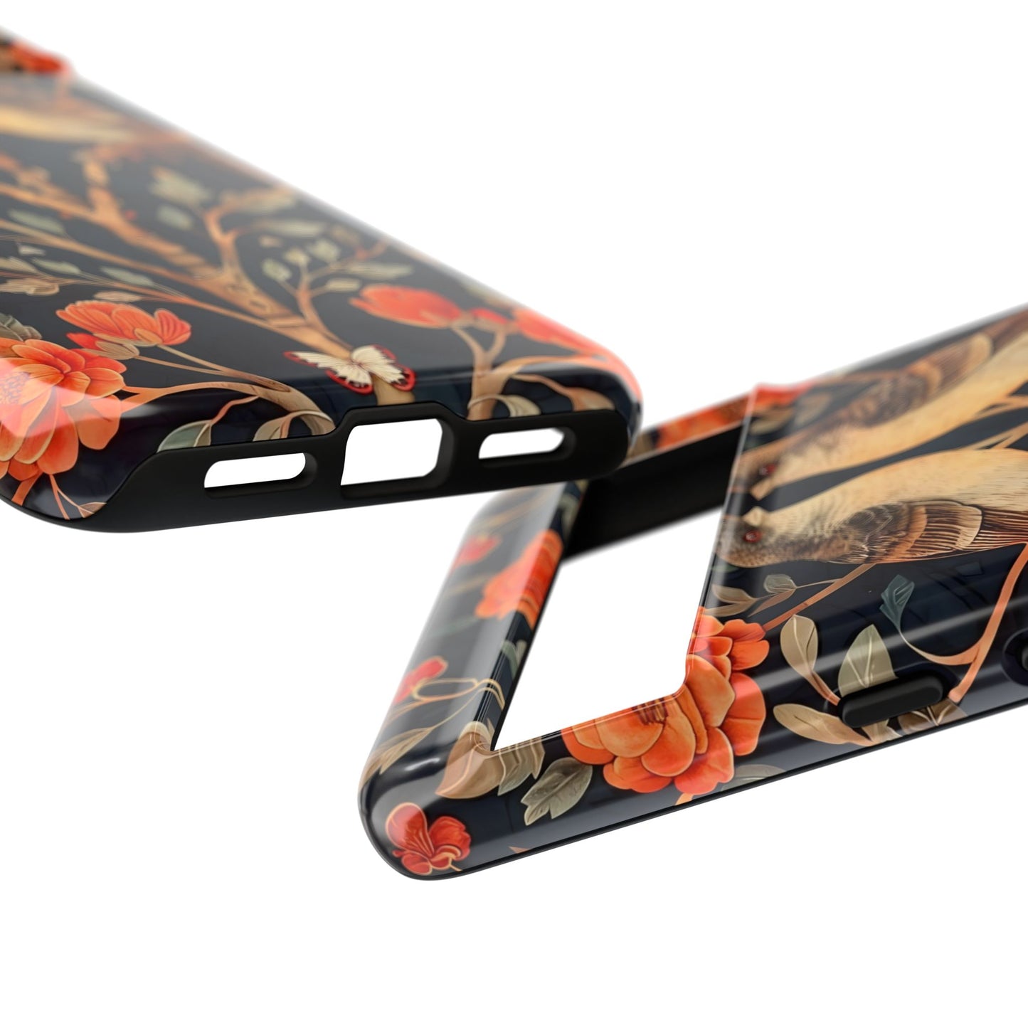 Floral Phone Case – Tough Cases with Bird Design, Unique Gift for Nature Lovers, Stylish Tech Accessory, Phone Cover, Artistic Case