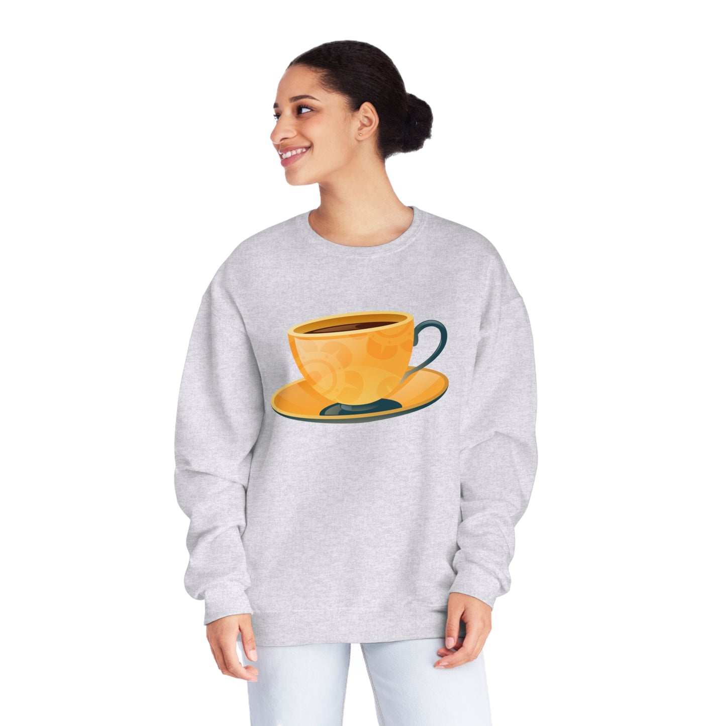 Unisex NuBlend® Crewneck Sweatshirt - Elegant British Tea Cup - Classic Tea Time Style