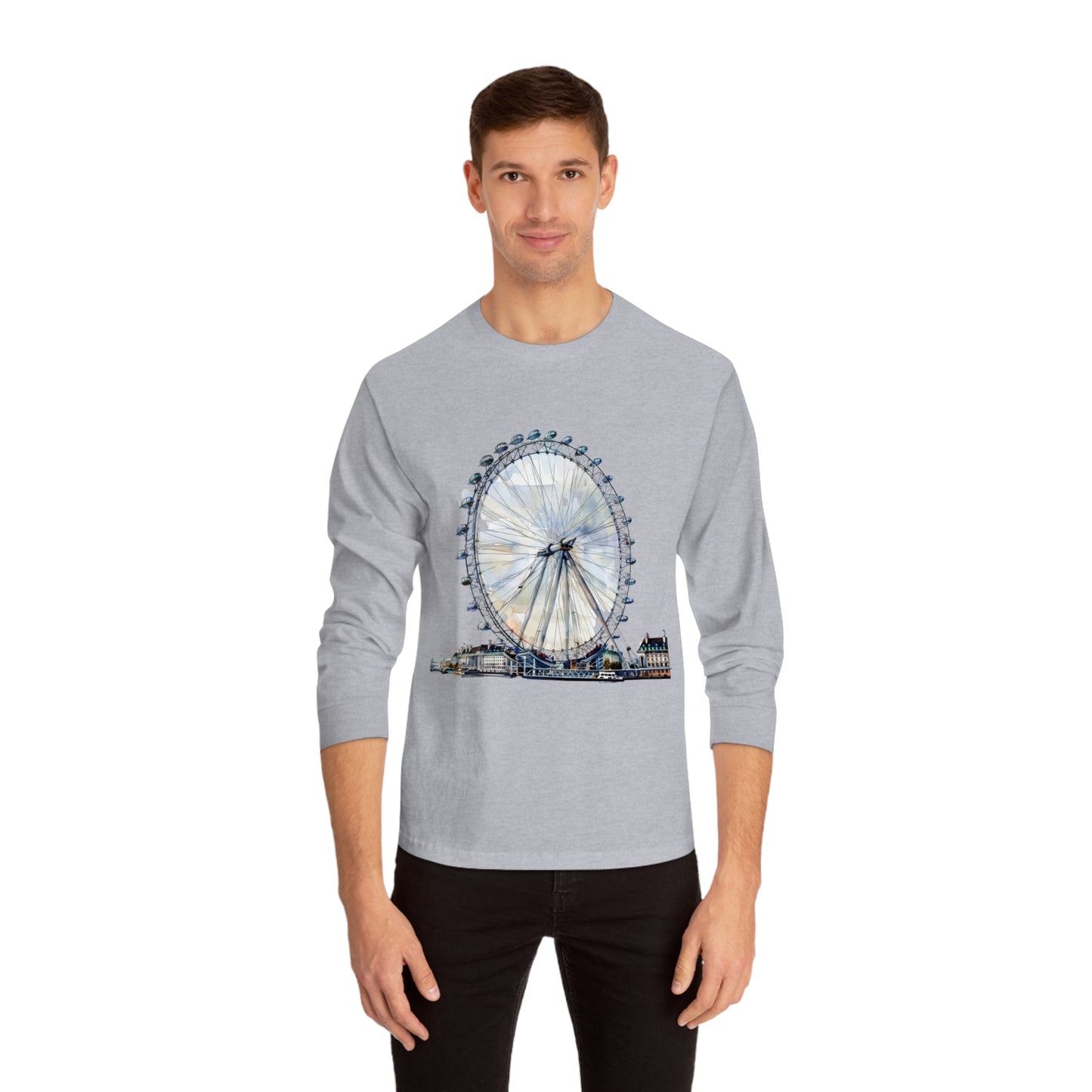Unisex Classic Long Sleeve T-Shirt - London Eye - Iconic Ferris Wheel