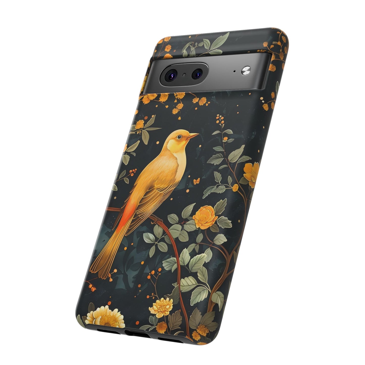 Floral Phone Case, Tough Cases with Bird Design, Nature Lover Gift, Stylish Protection, Birthday Present, Floral Phone Cover