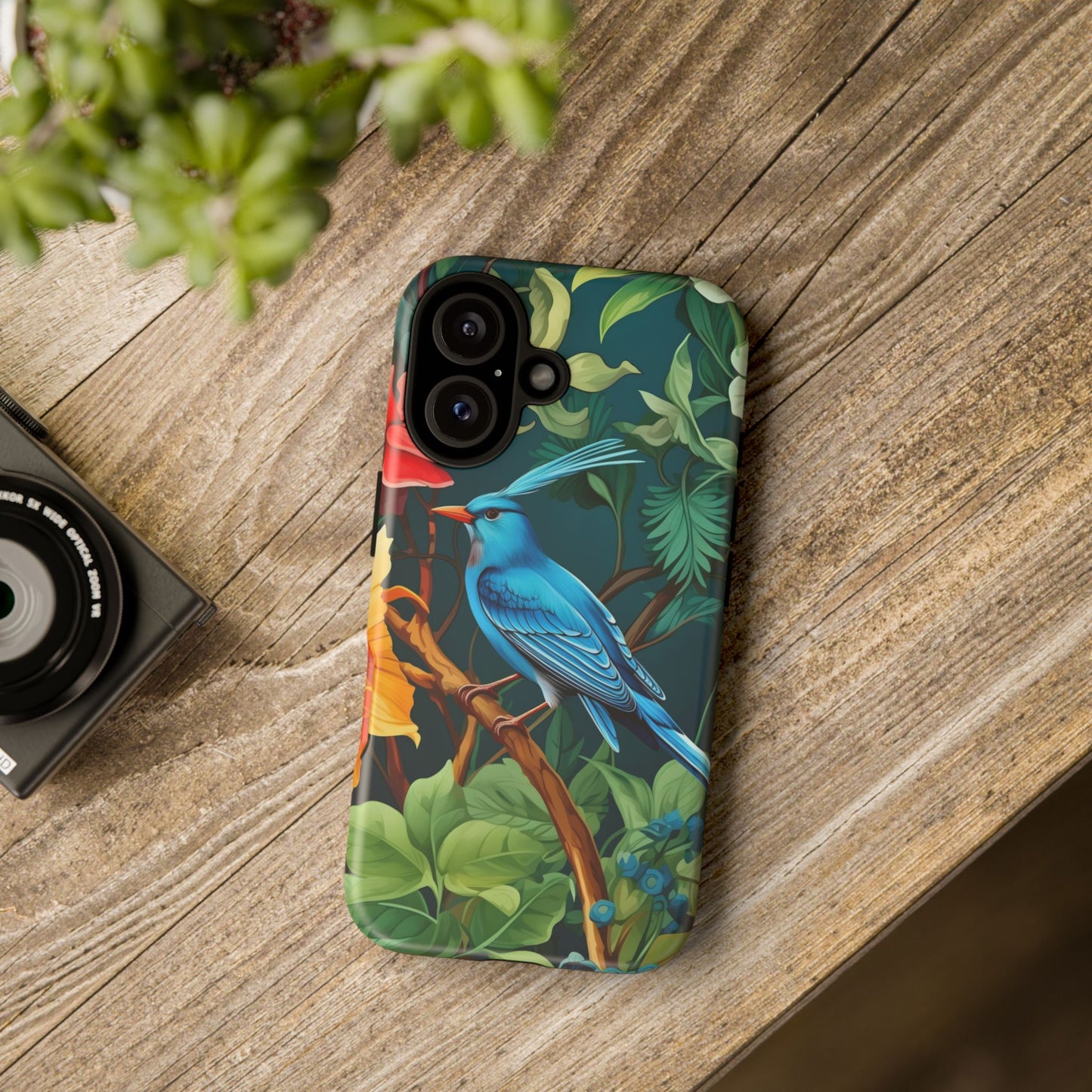 Tough Cases - Vibrant Bird Phone Case, Floral Design, Nature Lover, Unique Gift, Stylish Protection, Phone Accessories