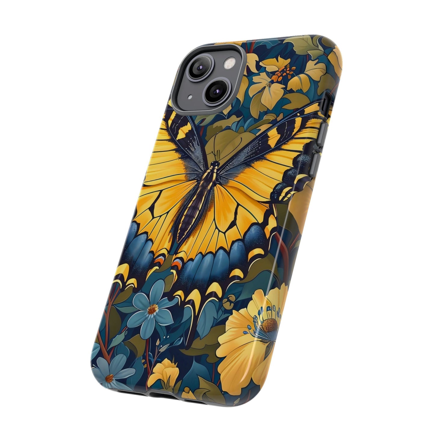 Colorful Butterfly Phone Case, Floral Design, Tough Cases, Protective Cover, Gifts for Nature Lovers, Birthday Present