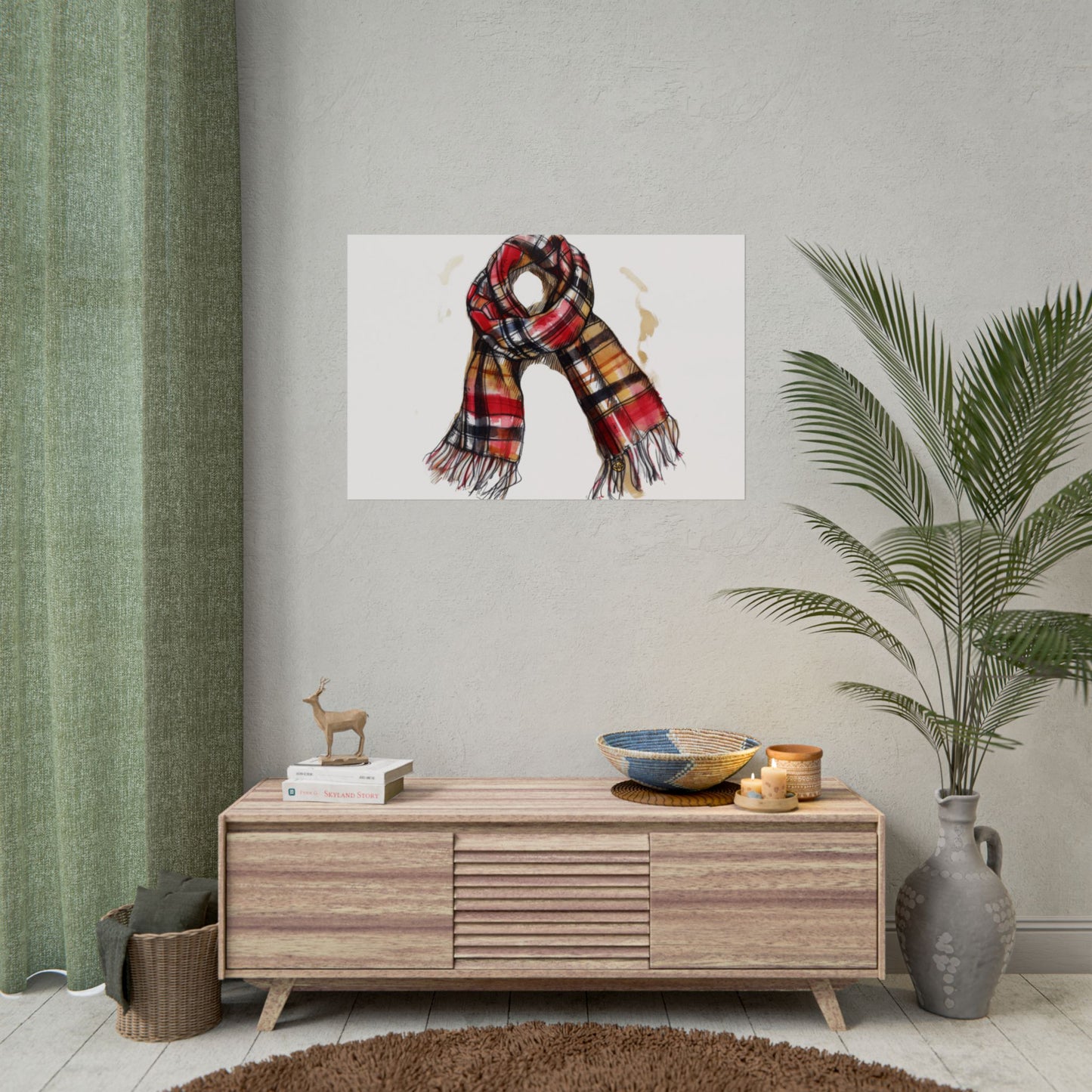 Cozy Scarf Wall Art - Fall Decor for Home, Rustic Style, Gift for Her, Cozy Vibes, Autumn Aesthetic