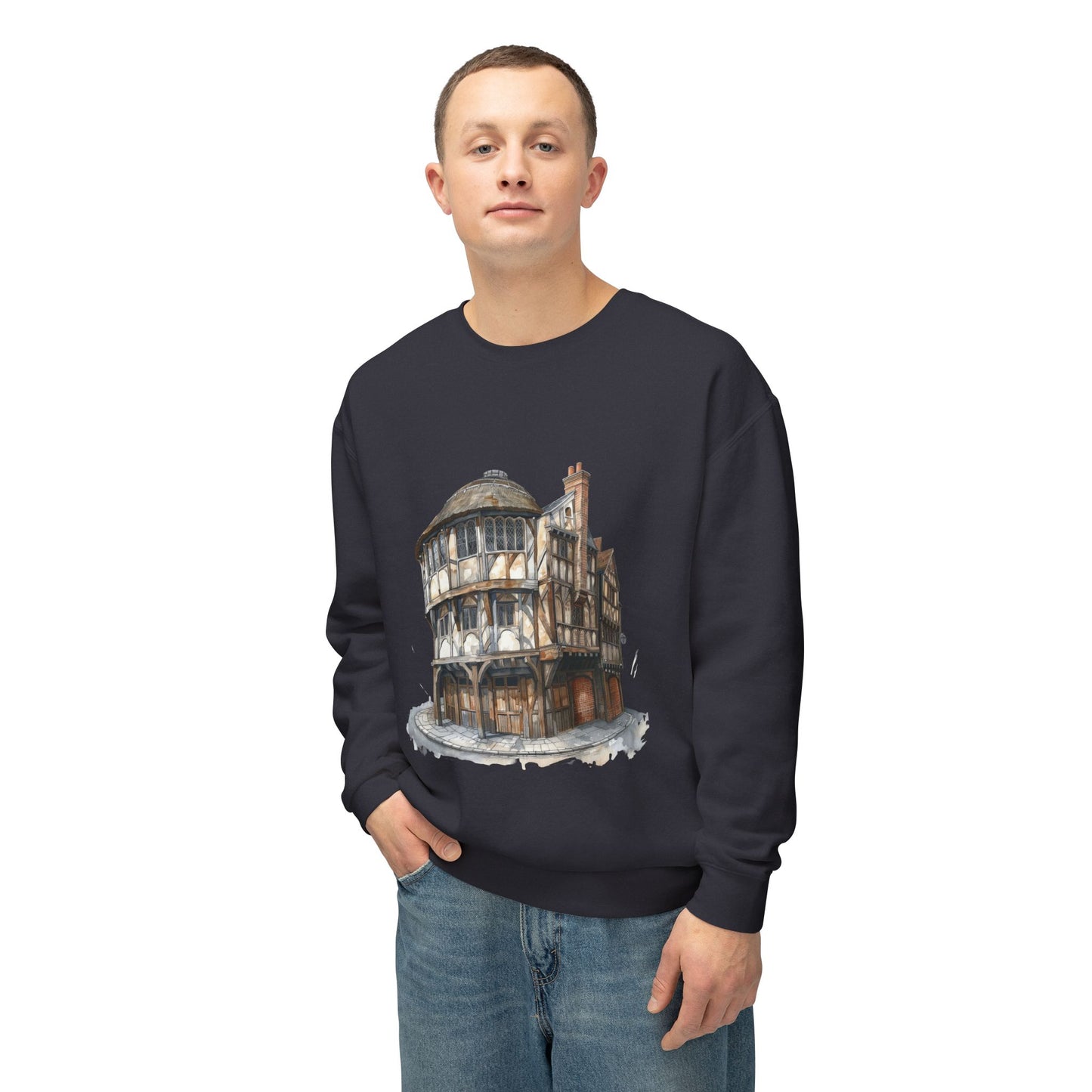 Unisex Lightweight Crewneck Sweatshirt - Cozy British Pub