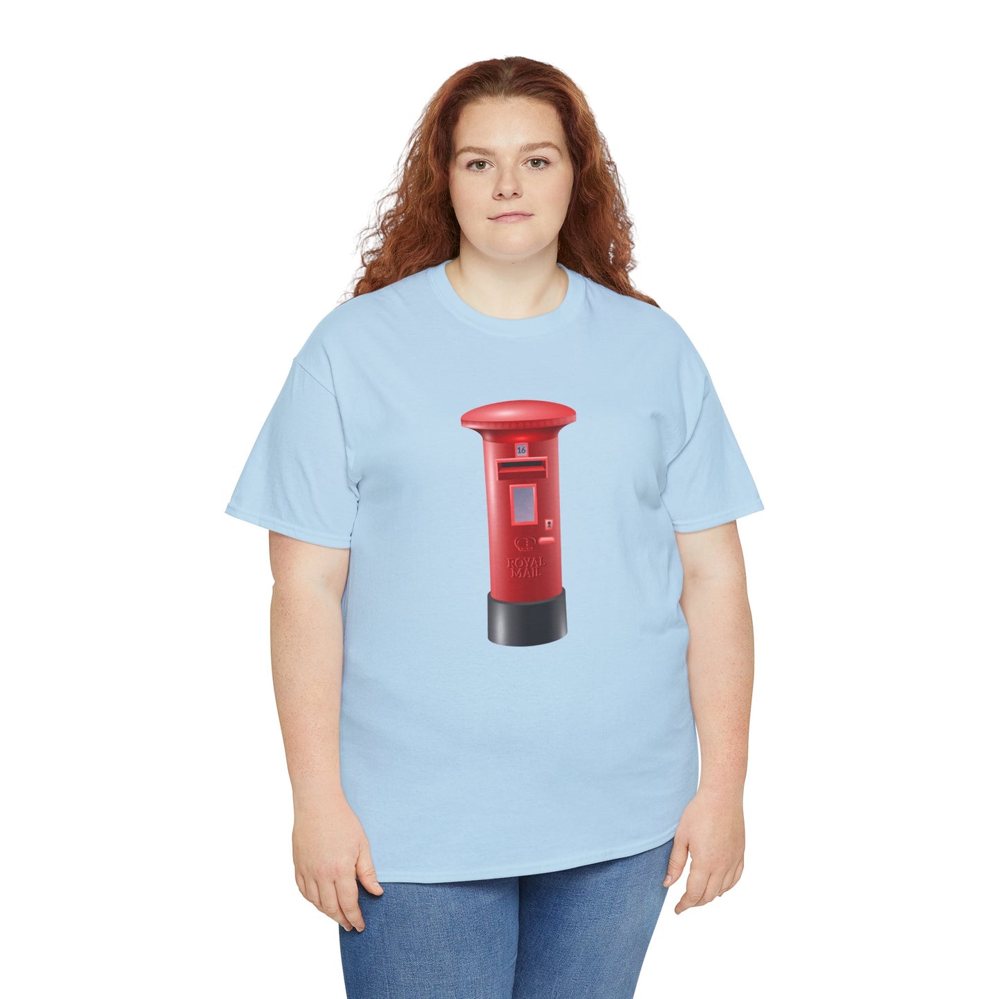 Unisex Heavy Cotton Tee - Classic UK Royal Mailbox Design - British Postbox Icon