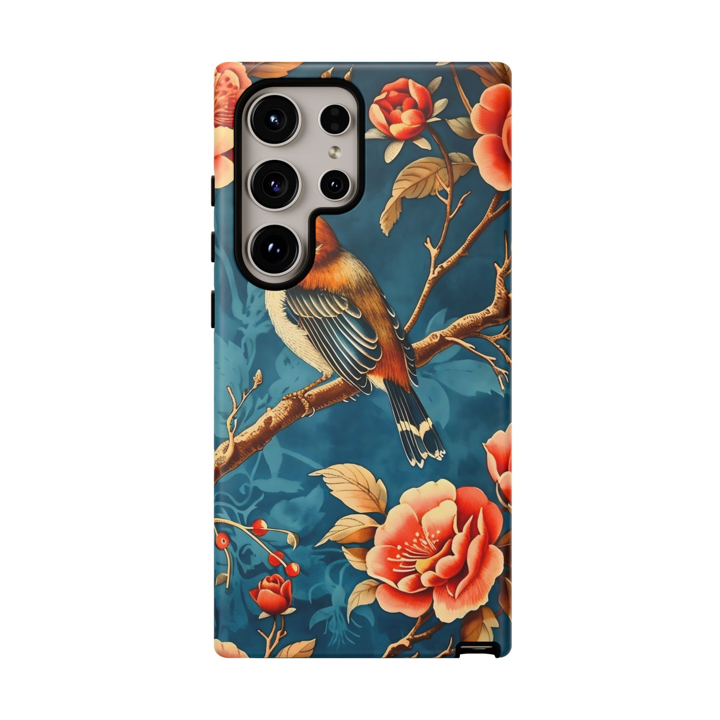Bird & Floral Phone Case, Tough Cases for Nature Lovers, Gift for Her, Customizable Design, Vibrant Tech Accessories
