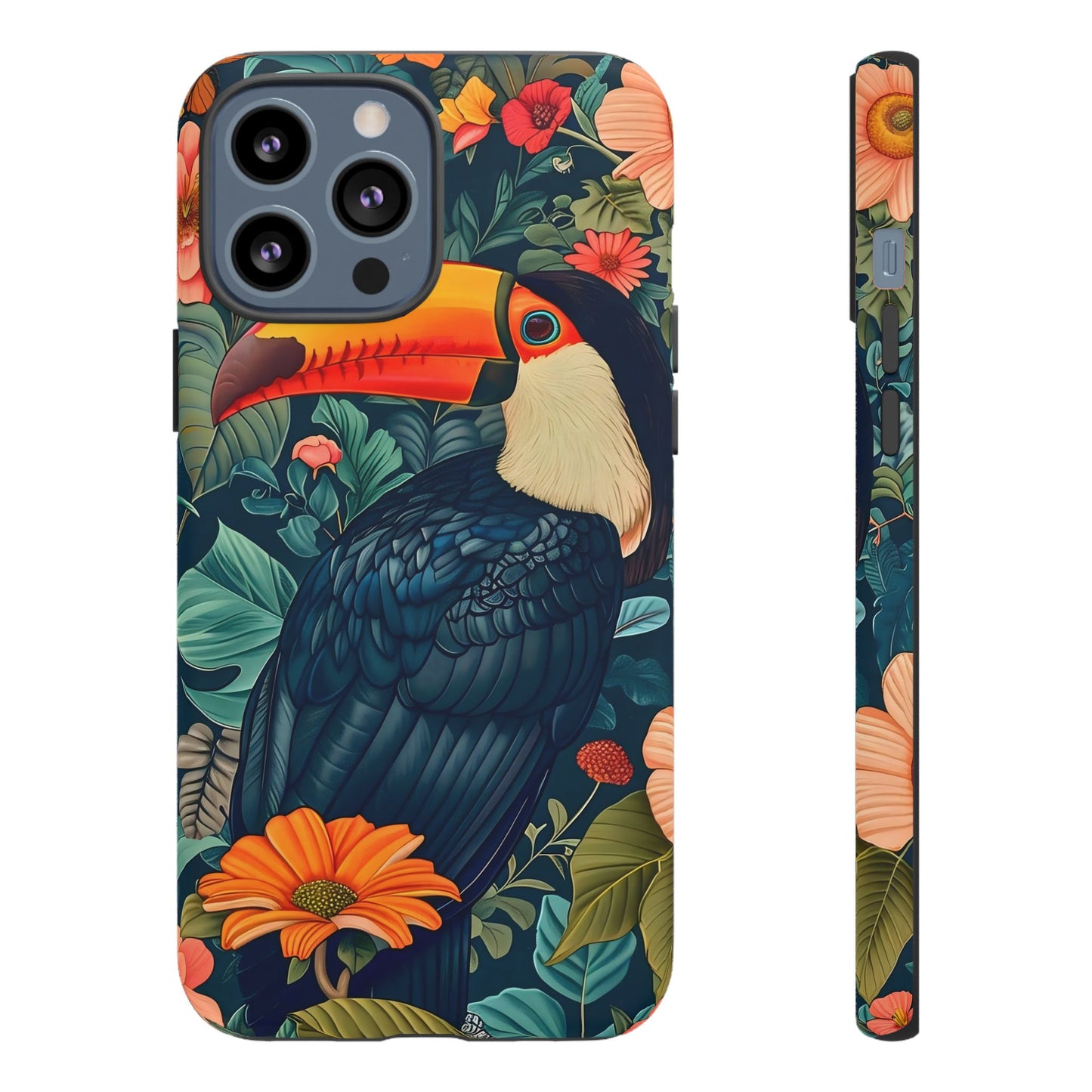 Tropical Toucan Phone Case - Cute Animal Design, Nature Lover Gift, Floral Pattern, Bird Lover Accessory, Summer Vibes