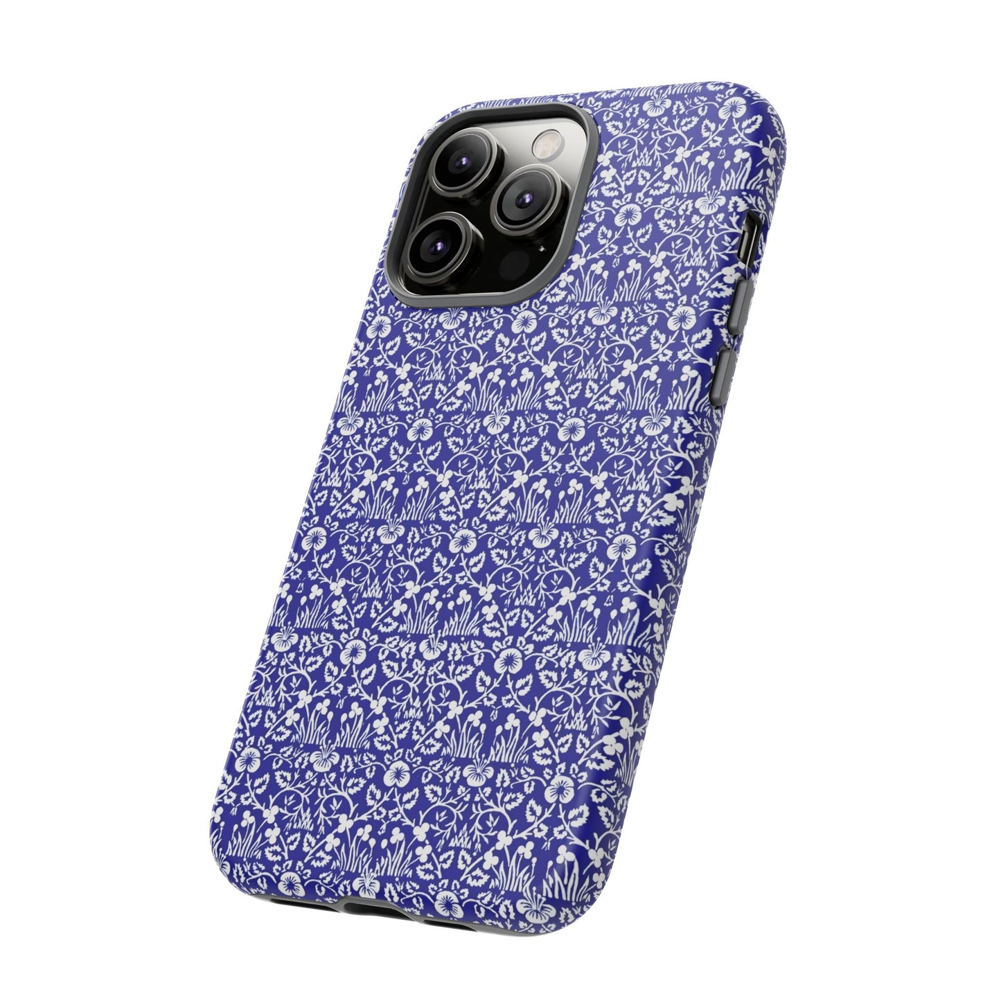 Elegant Floral Phone Case - Tough Cases, Blue Floral Design, Stylish Phone Accessory, Unique Gift, Modern Tech Protection