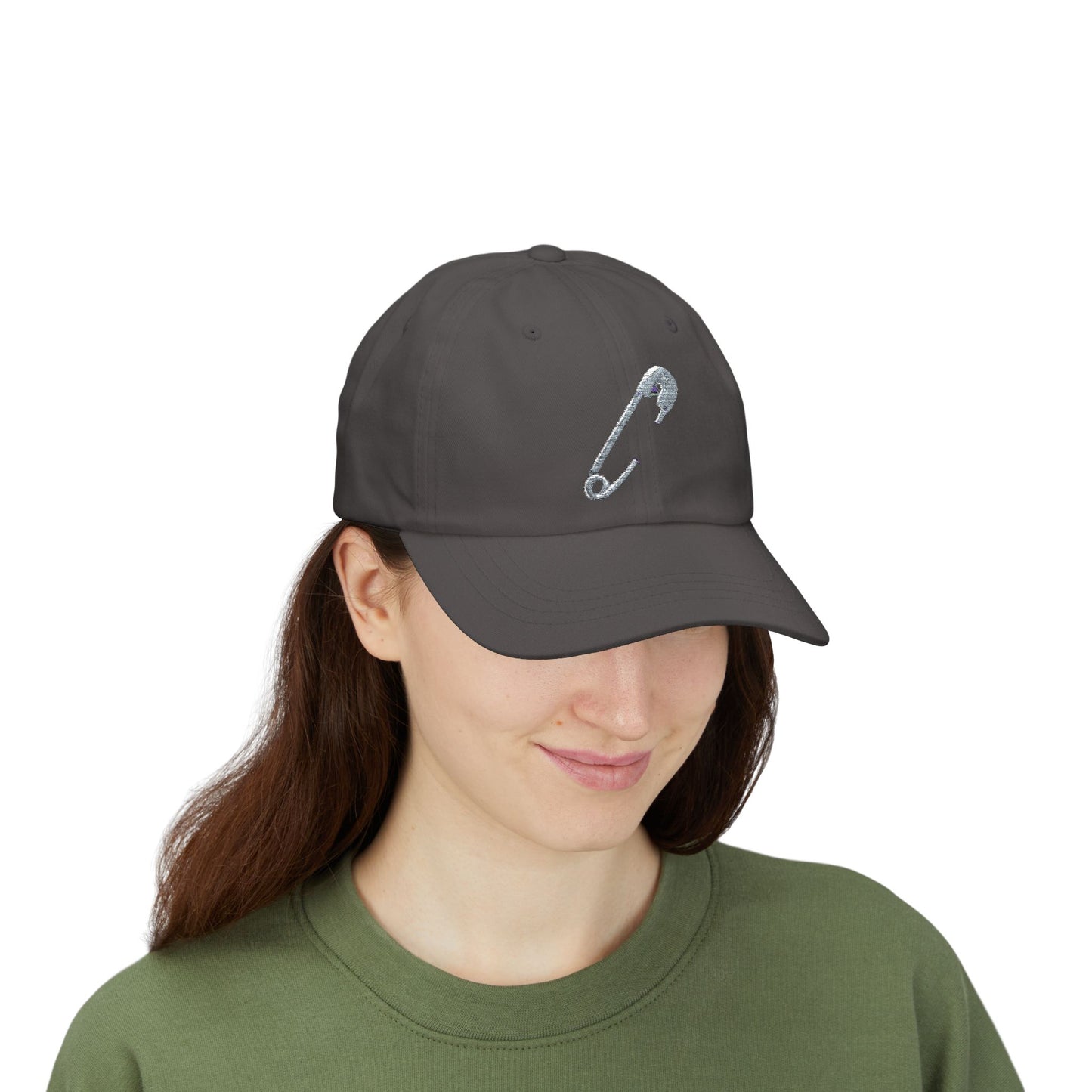 Classic Dad Cap with Safety Pin Design | Casual Headwear, Gift for Dads, Everyday Style, Birthday or Father's Day Gift, Trendy Accessories